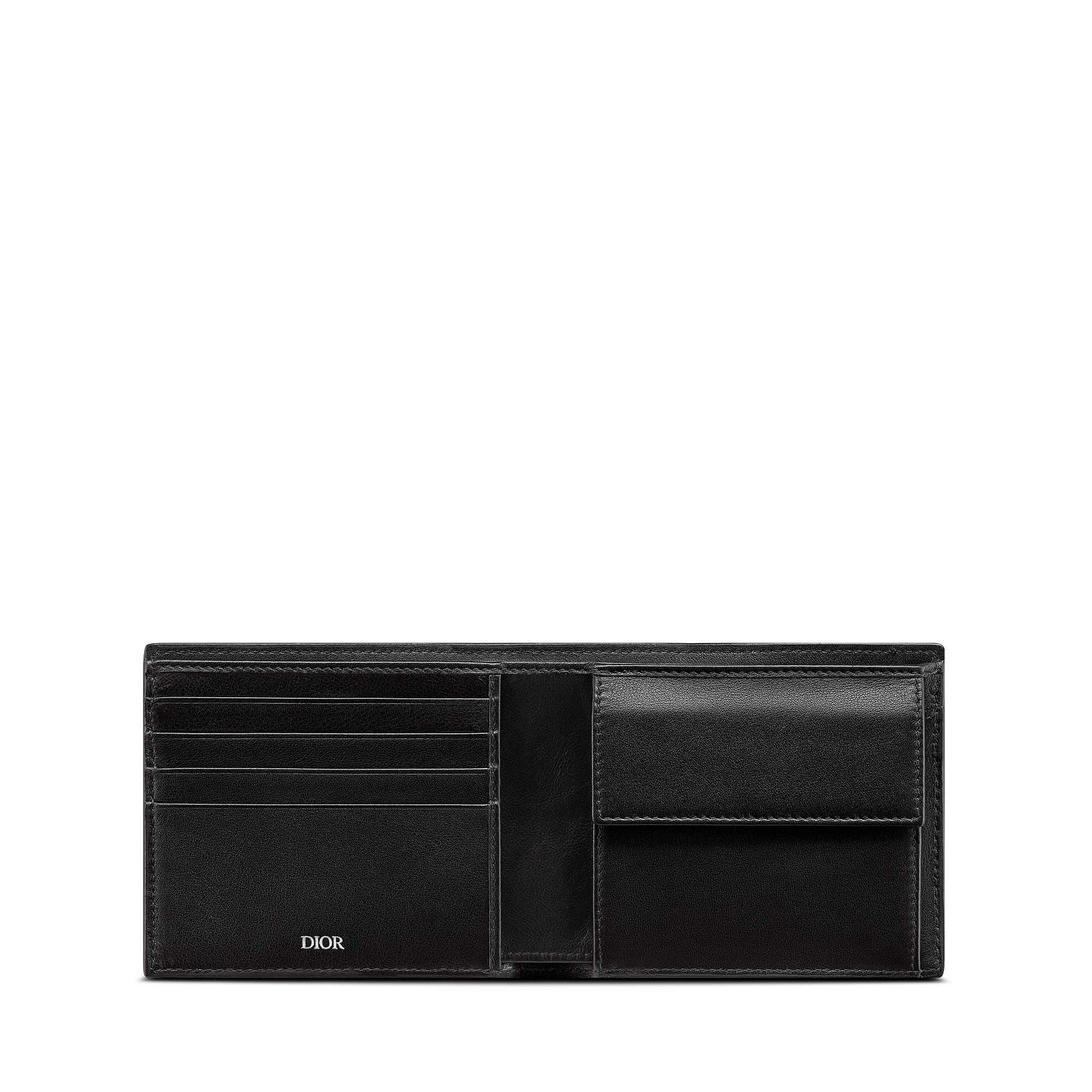 CD Icon Bifold Wallet Black Grained Calfskin E07
