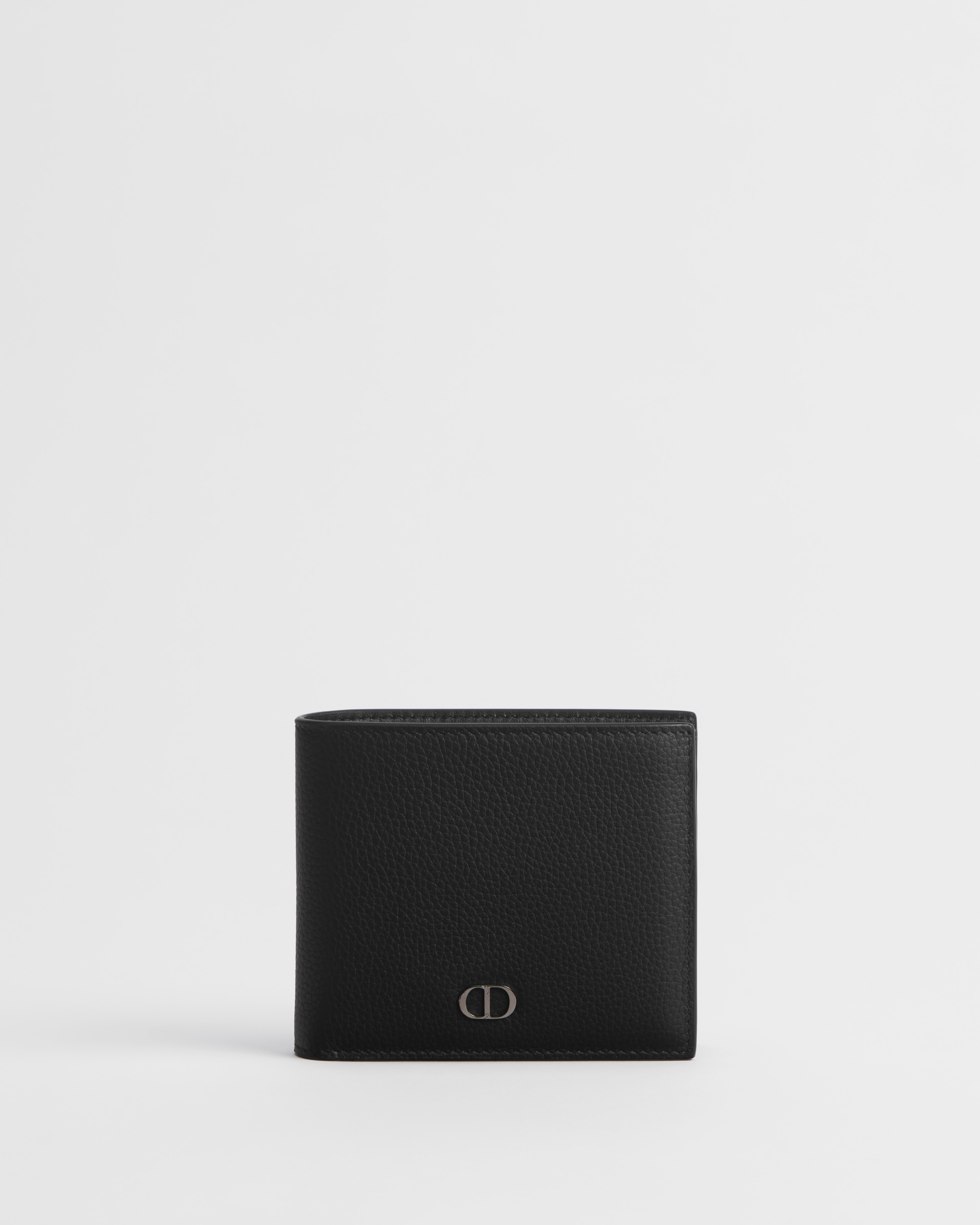 CD Icon Bifold Wallet Black Grained Calfskin E01