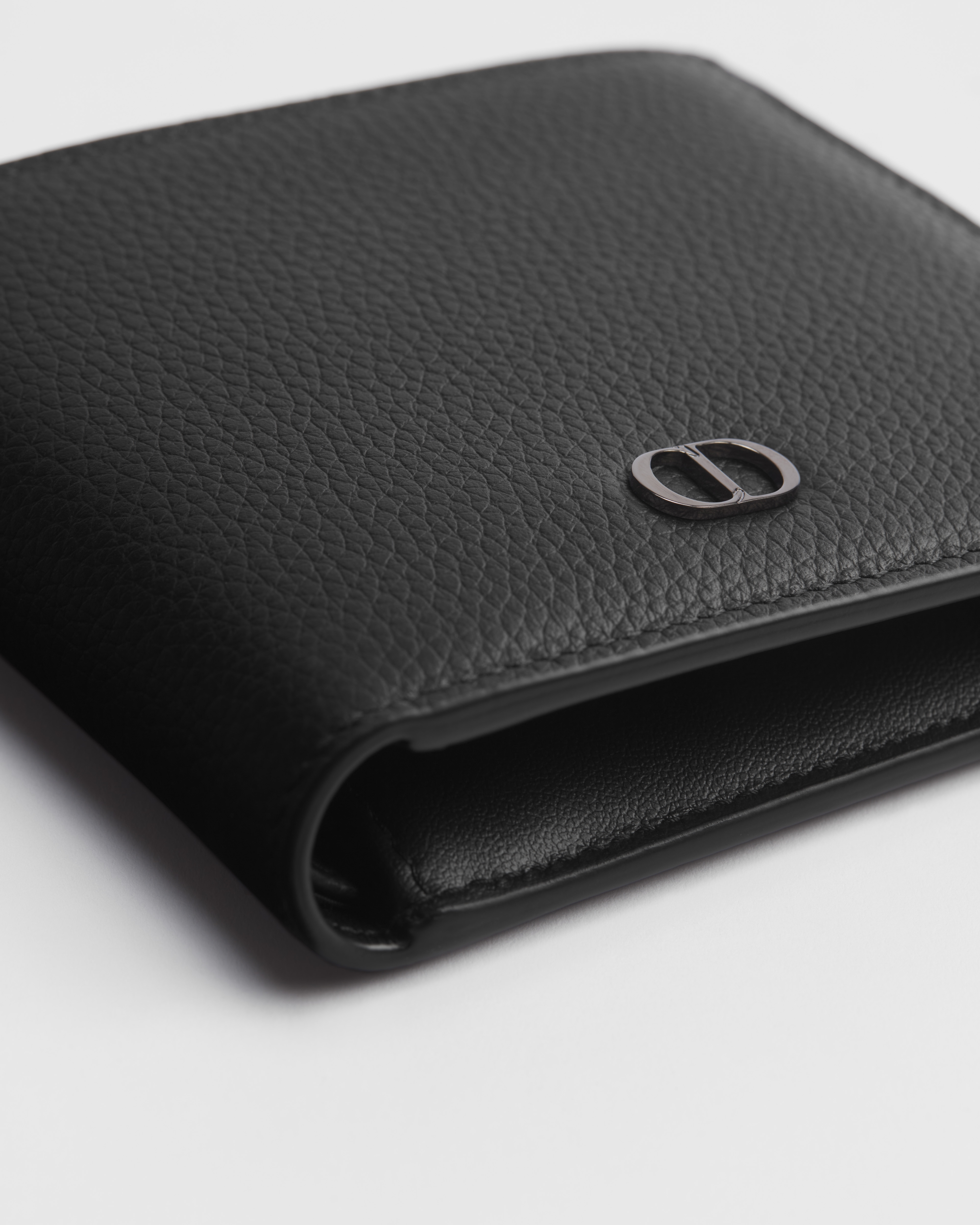 CD Icon Bifold Wallet Black Grained Calfskin E09