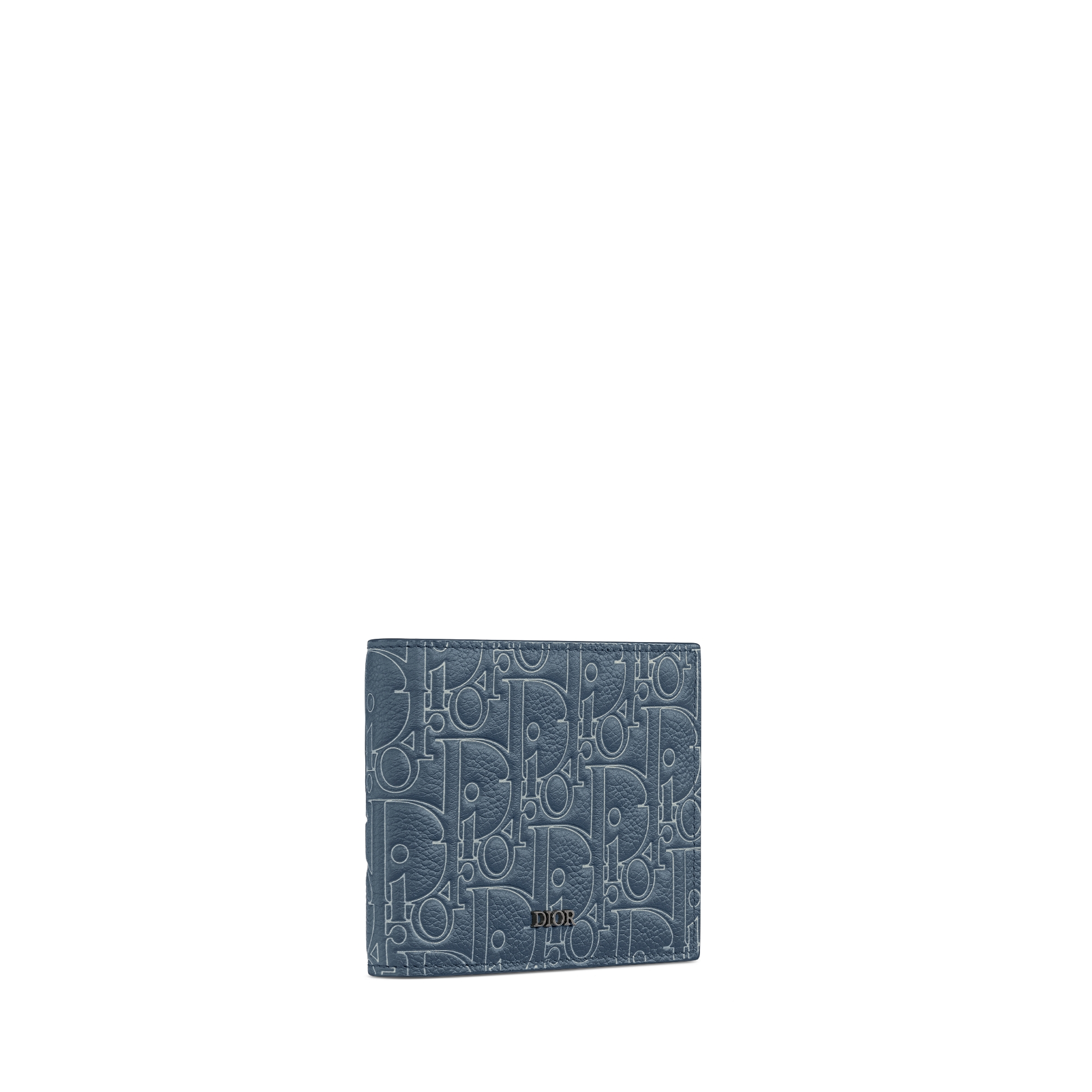 Carteira com duas dobras Couro Dior Gravity Outline azul-marinho E03