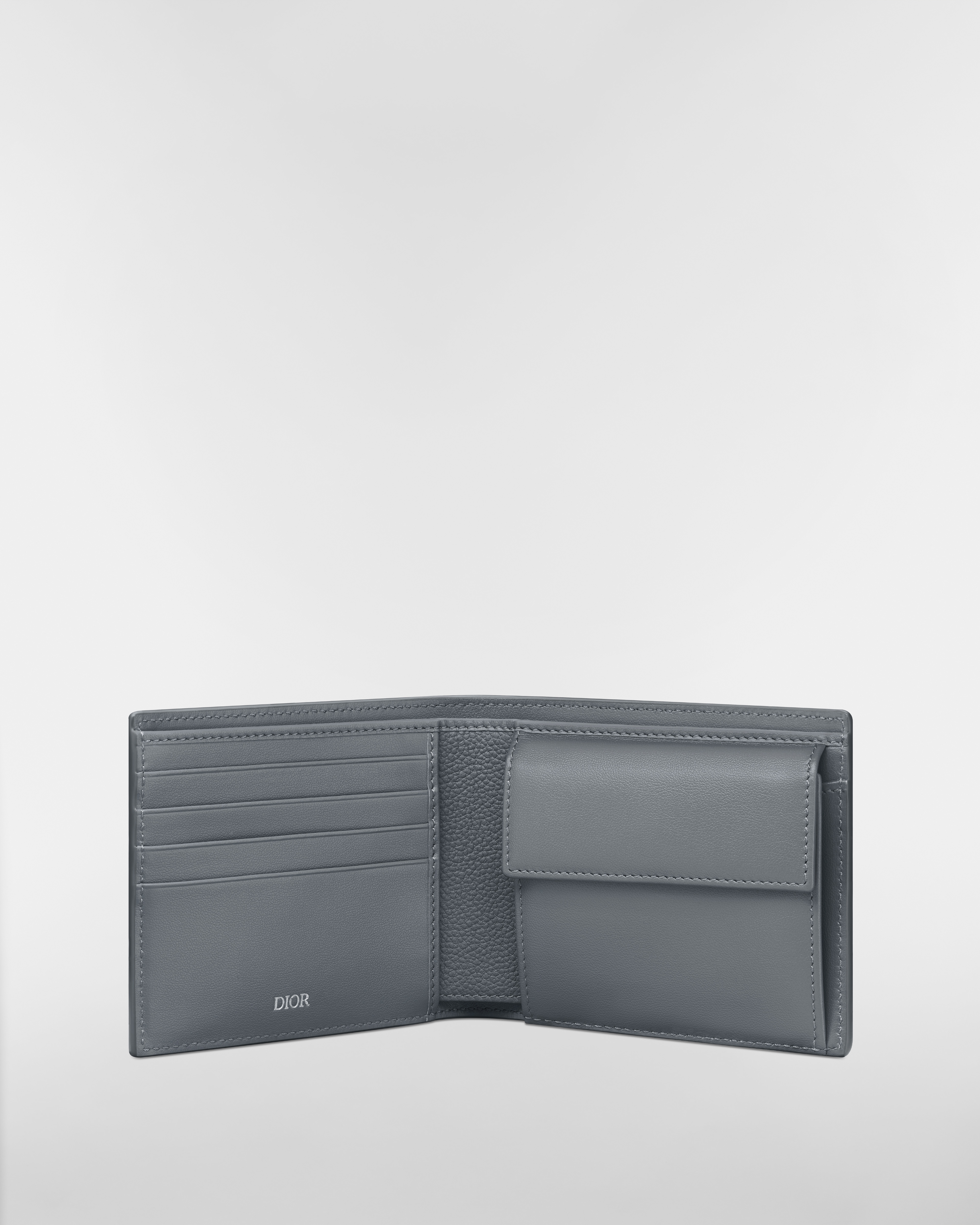 Portafoglio bifold Pelle Dior Gravity grigio scuro E07