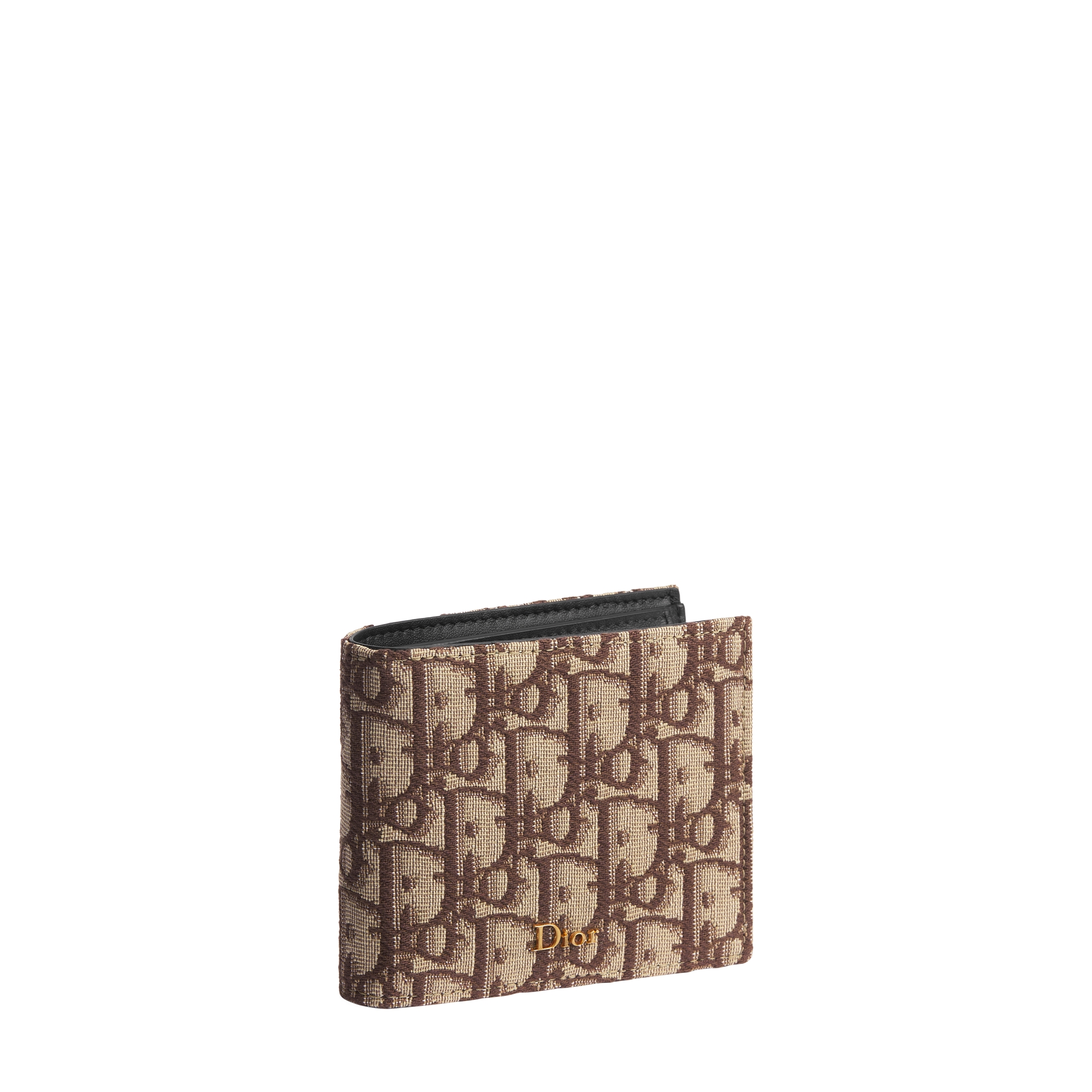 Wallet with Coin Pocket Brown Dior Oblique Jacquard E03