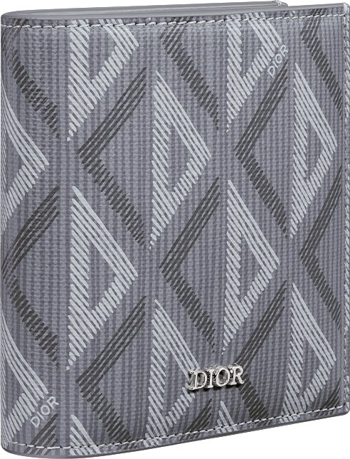 卸し売り購入 Coated Gray Dior Wallet Vertical Compact Cotton with Canvas トップス