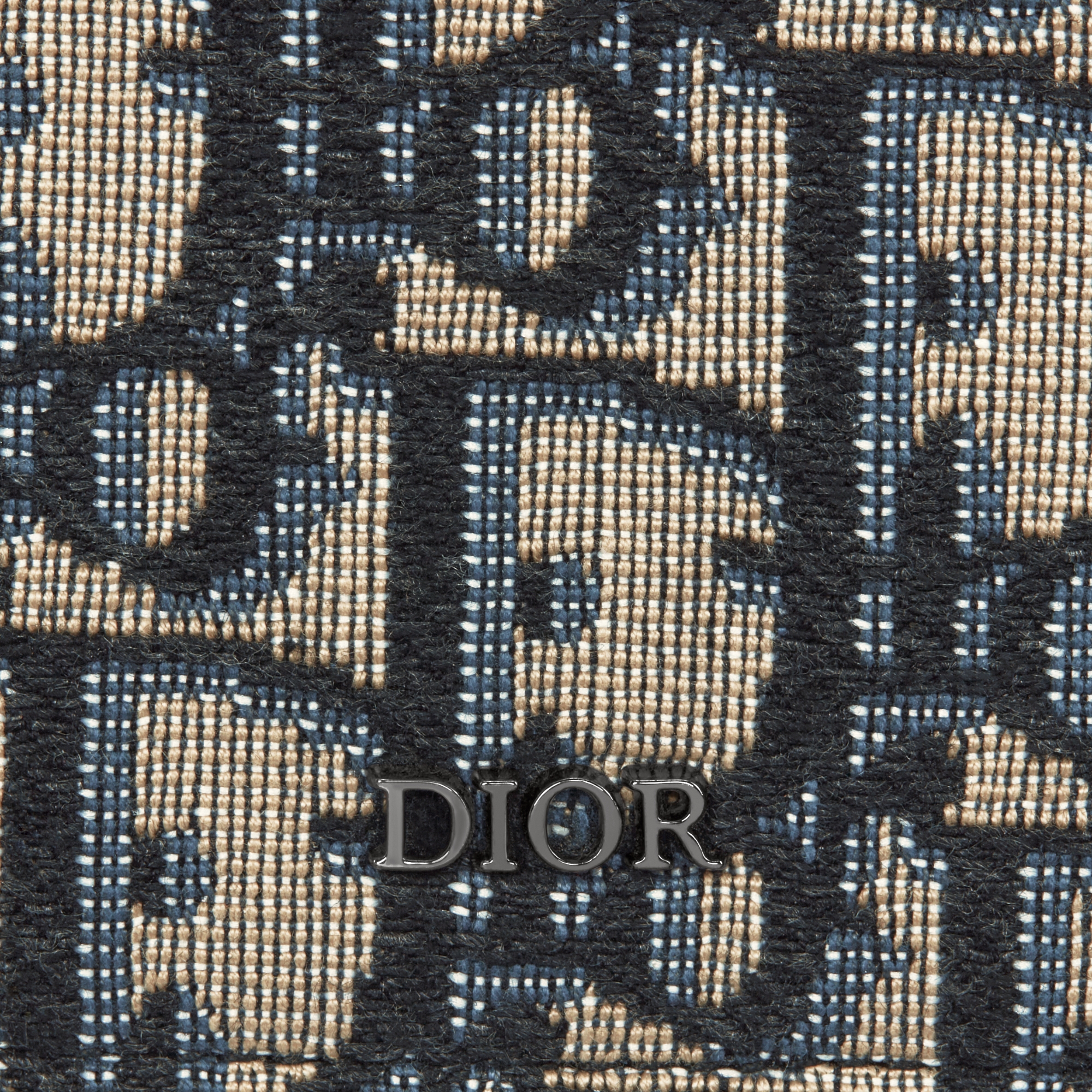 Kompaktes Portemonnaie im Hochformat Dior Oblique Jacquard in Beige und Schwarz E09