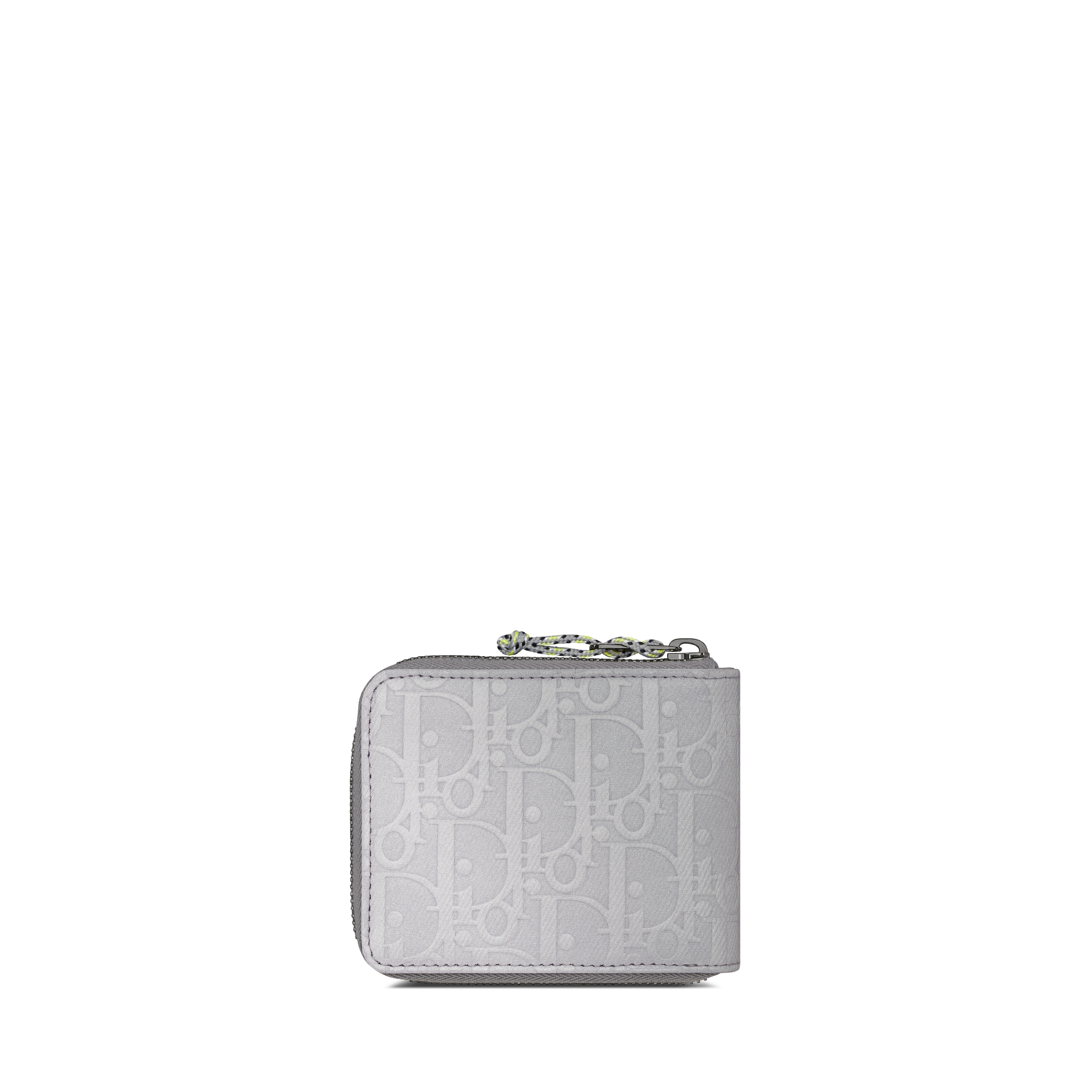 DIOR AND LEWIS HAMILTON Zipped Wallet Silver-Tone Dior Oblique Reflective Nylon E08