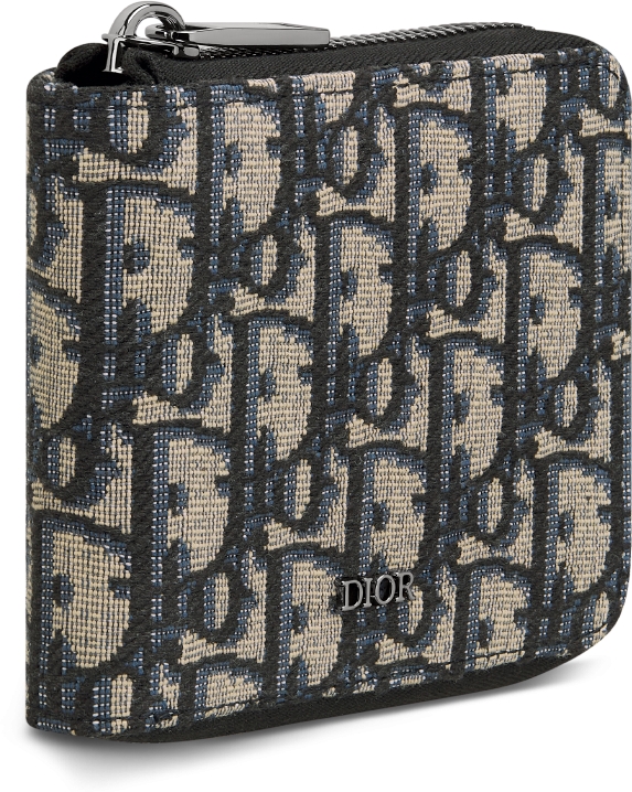 Zipped Wallet Beige and Black Dior Oblique Jacquard | DIOR