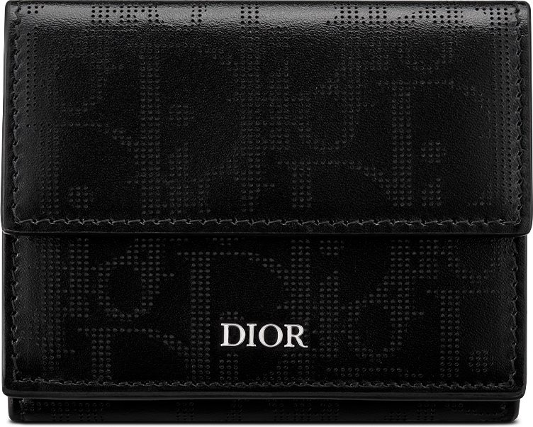 Bifold Wallet Black Dior Oblique Galaxy Leather DIOR