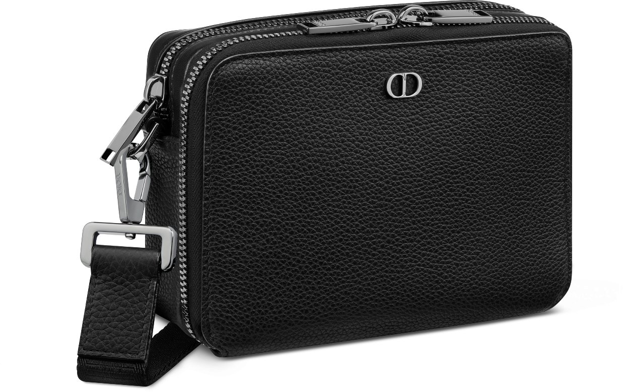 DIOR | CD Icon ストラップ付き ジップポーチ グレインドカーフスキン