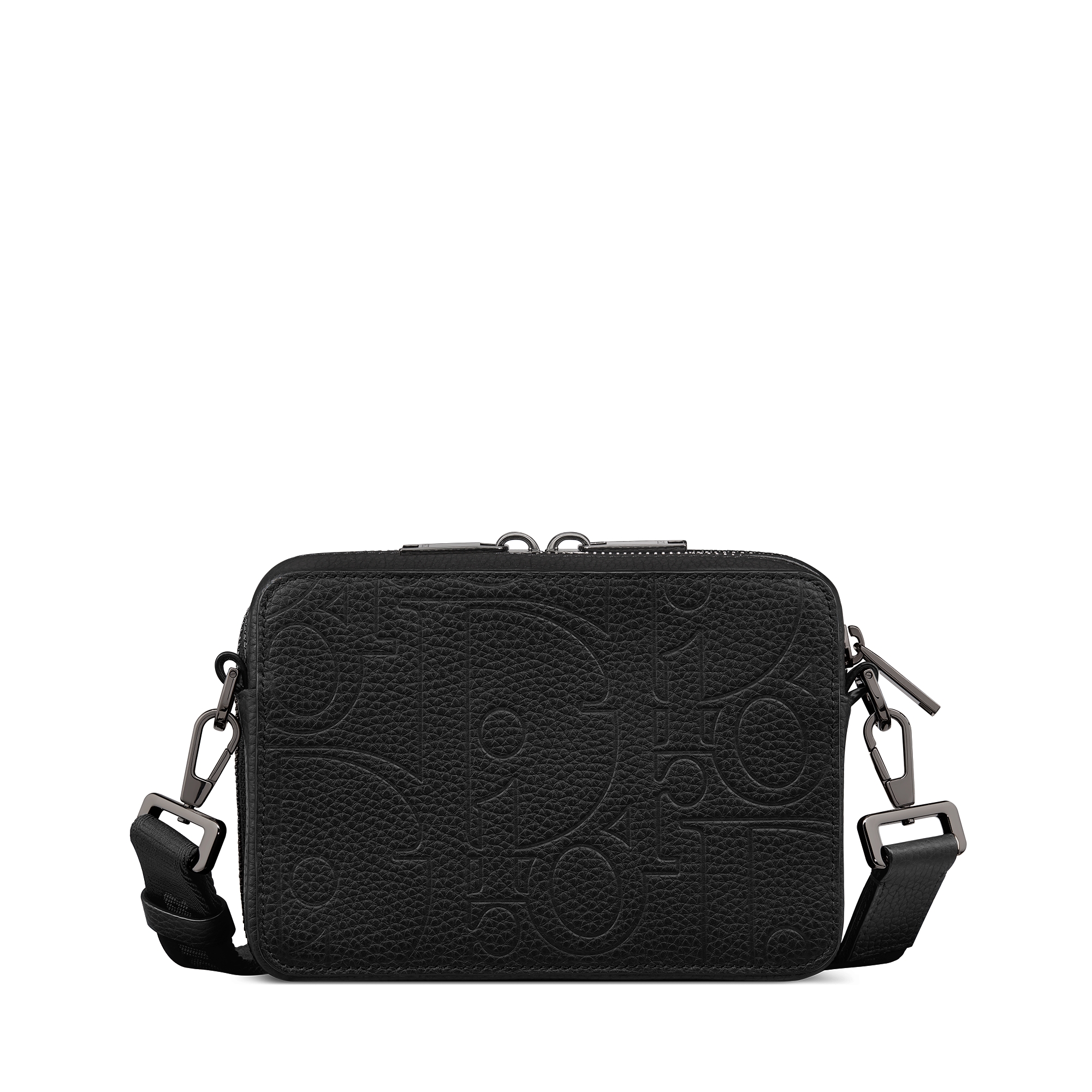 스트랩 지퍼 파우치 블랙 Dior Gravity 가죽 E08