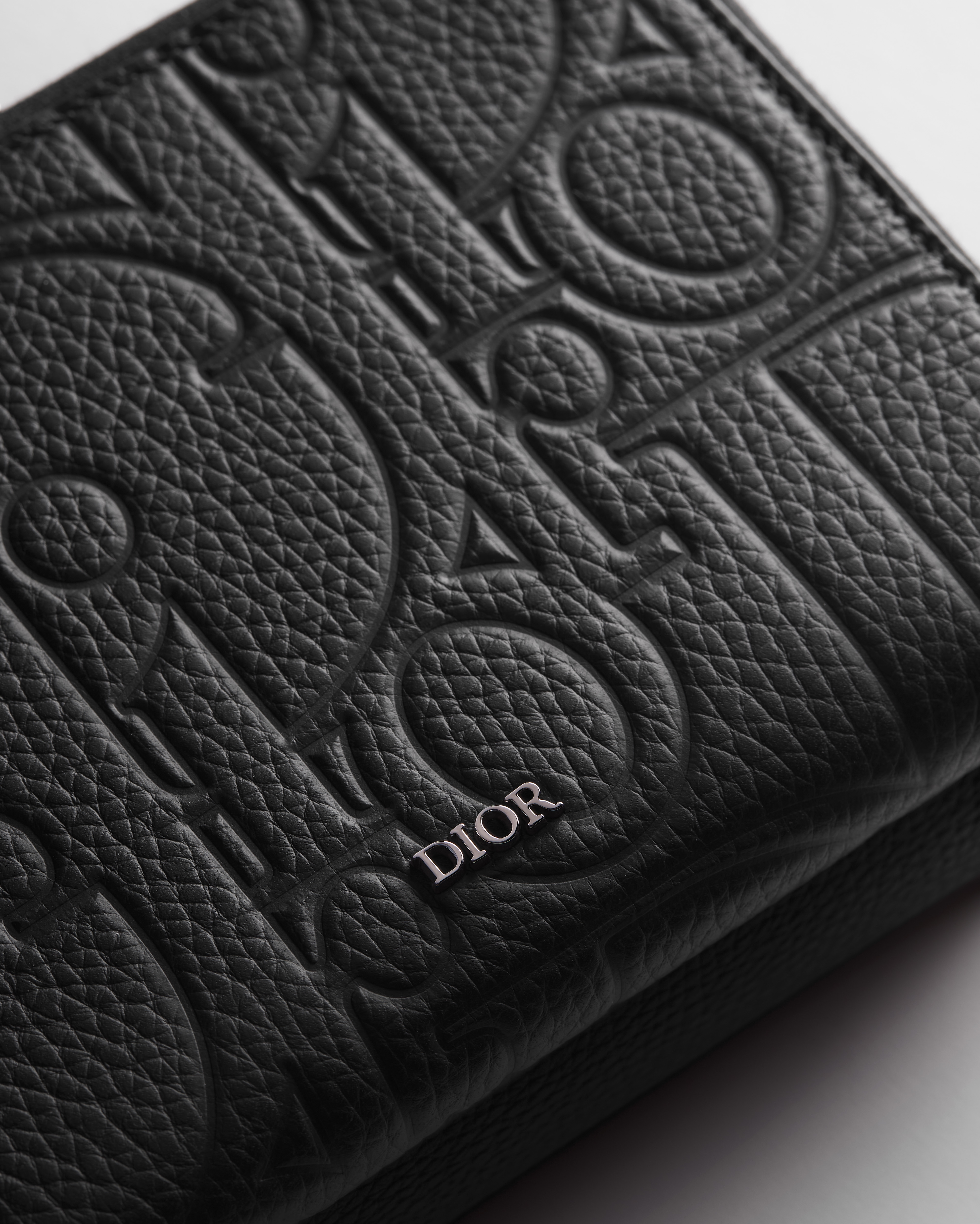 Zipped Pouch with Strap Black Dior Gravity Leather E10