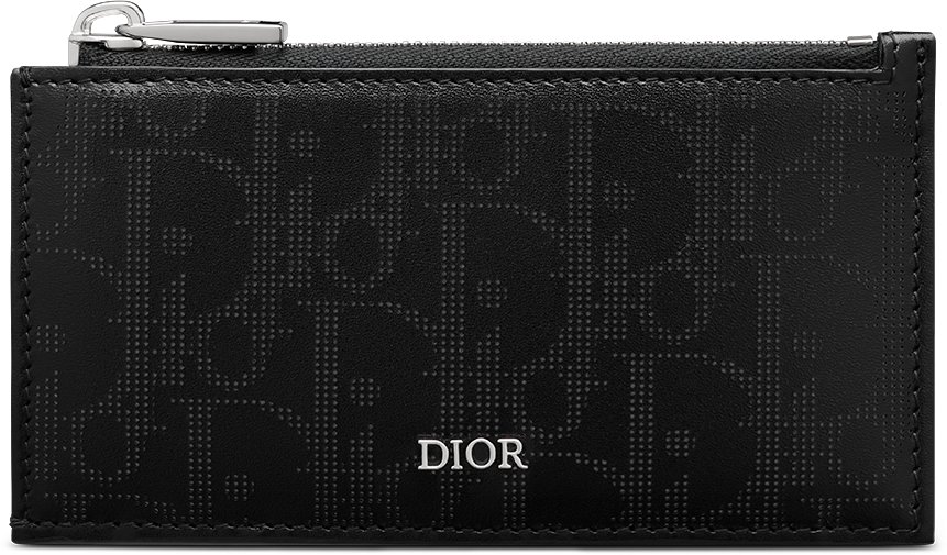 Zipped Card Holder Black Dior Oblique Galaxy Leather DIOR