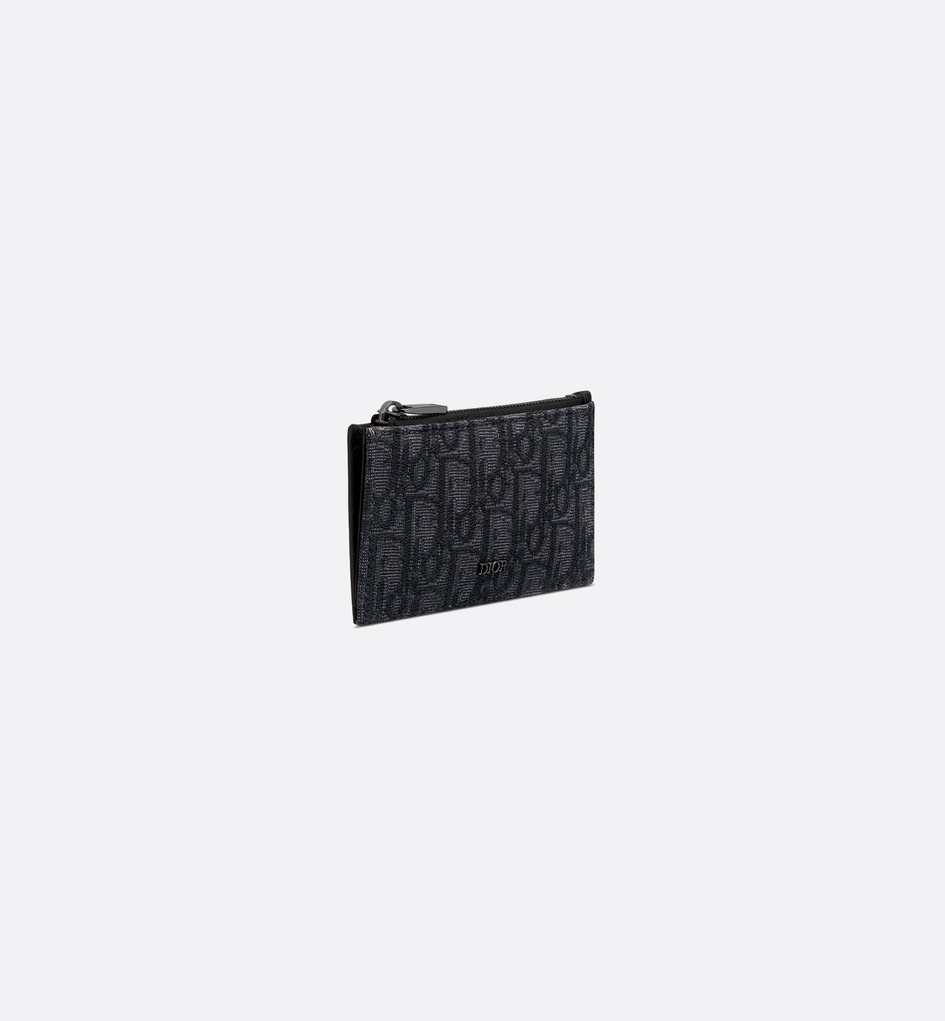 Zipped Card Holder Black Dior Oblique Jacquard and Grained Zipped Card Holder Black Dior Oblique Jacquard and Grained