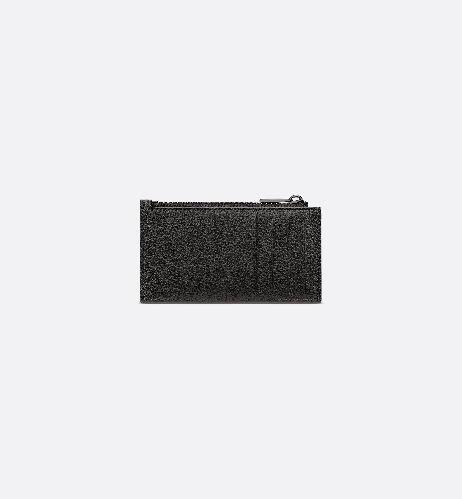 Zipped Card Holder Black Dior Oblique Jacquard and Grained Zipped Card Holder Black Dior Oblique Jacquard and Grained