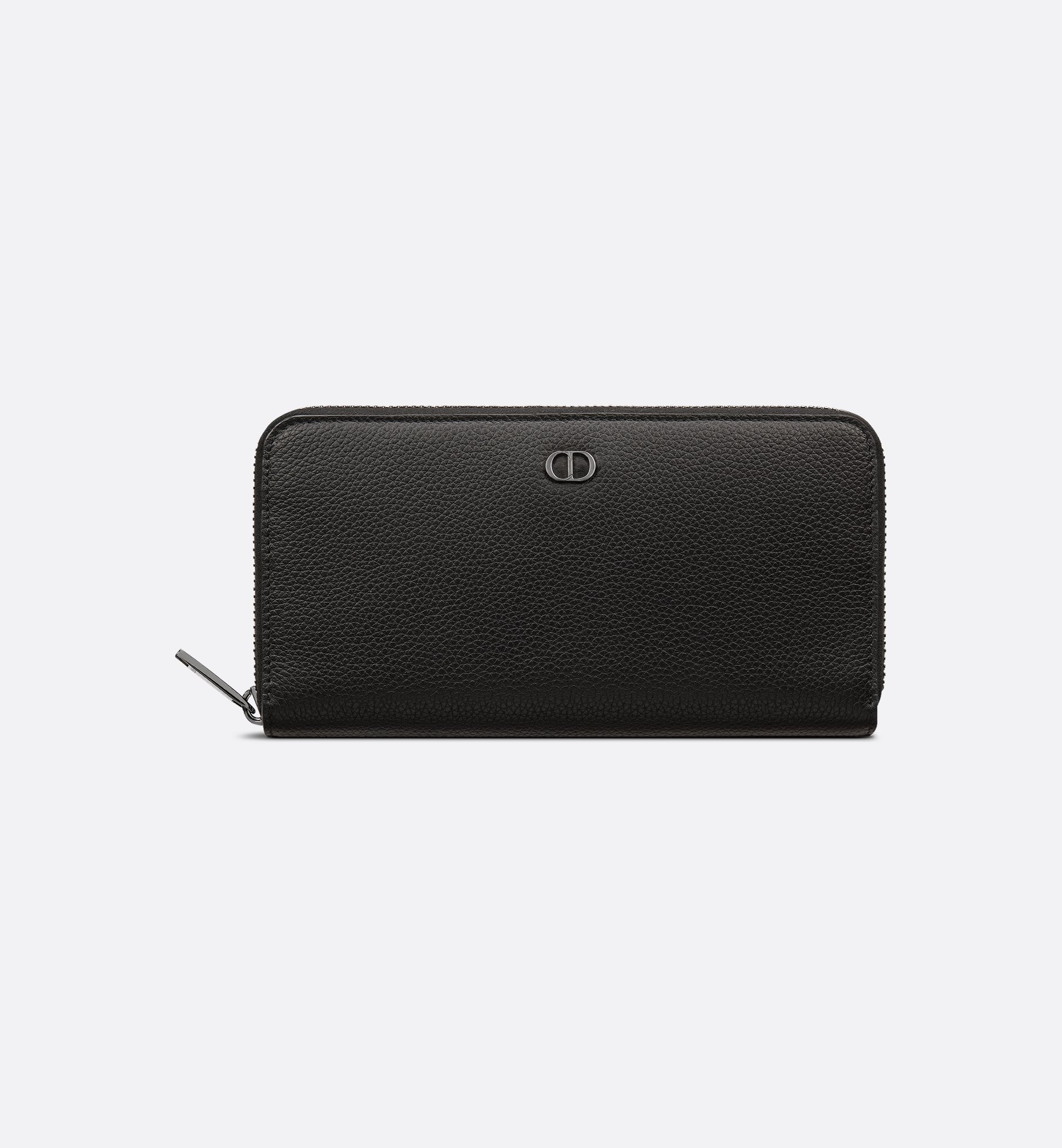 CD Icon Long Zipped Wallet Black Grained Calfskin | DIOR CD Icon Long Zipped Wallet Black Grained Calfskin | DIOR