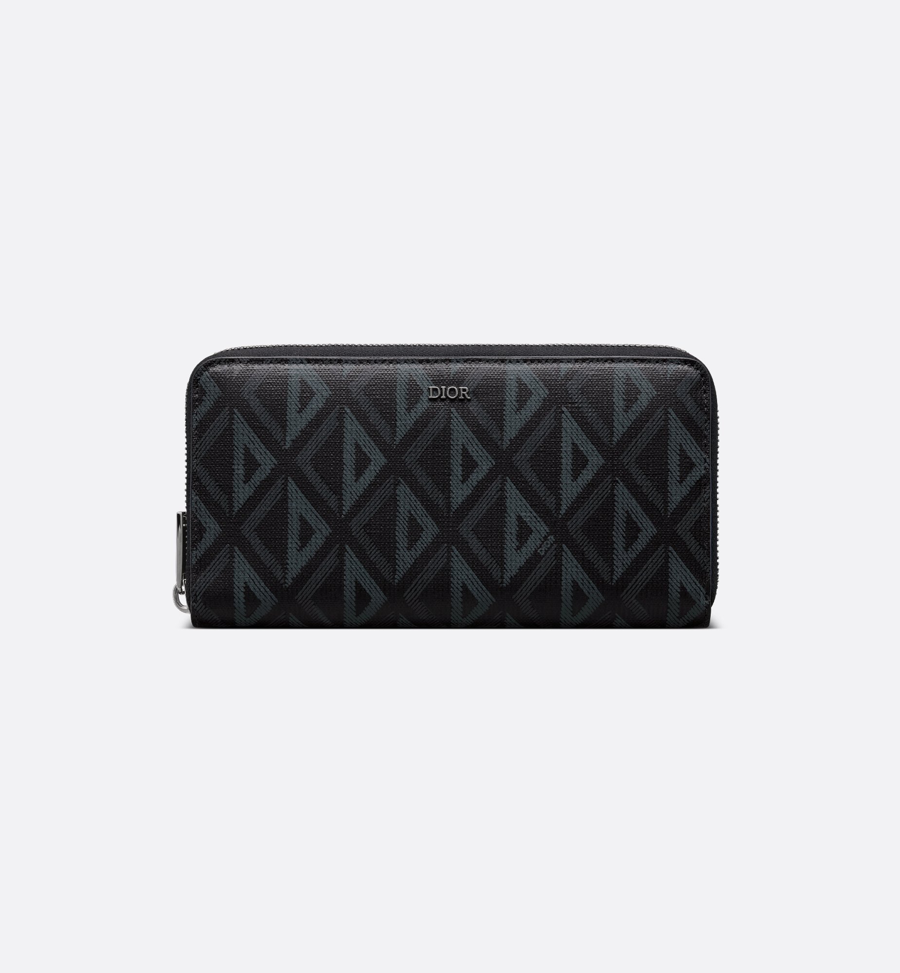Zipped Long Wallet Black Coated Cotton Canvas with CD Zipped Long Wallet Black Coated Cotton Canvas with CD