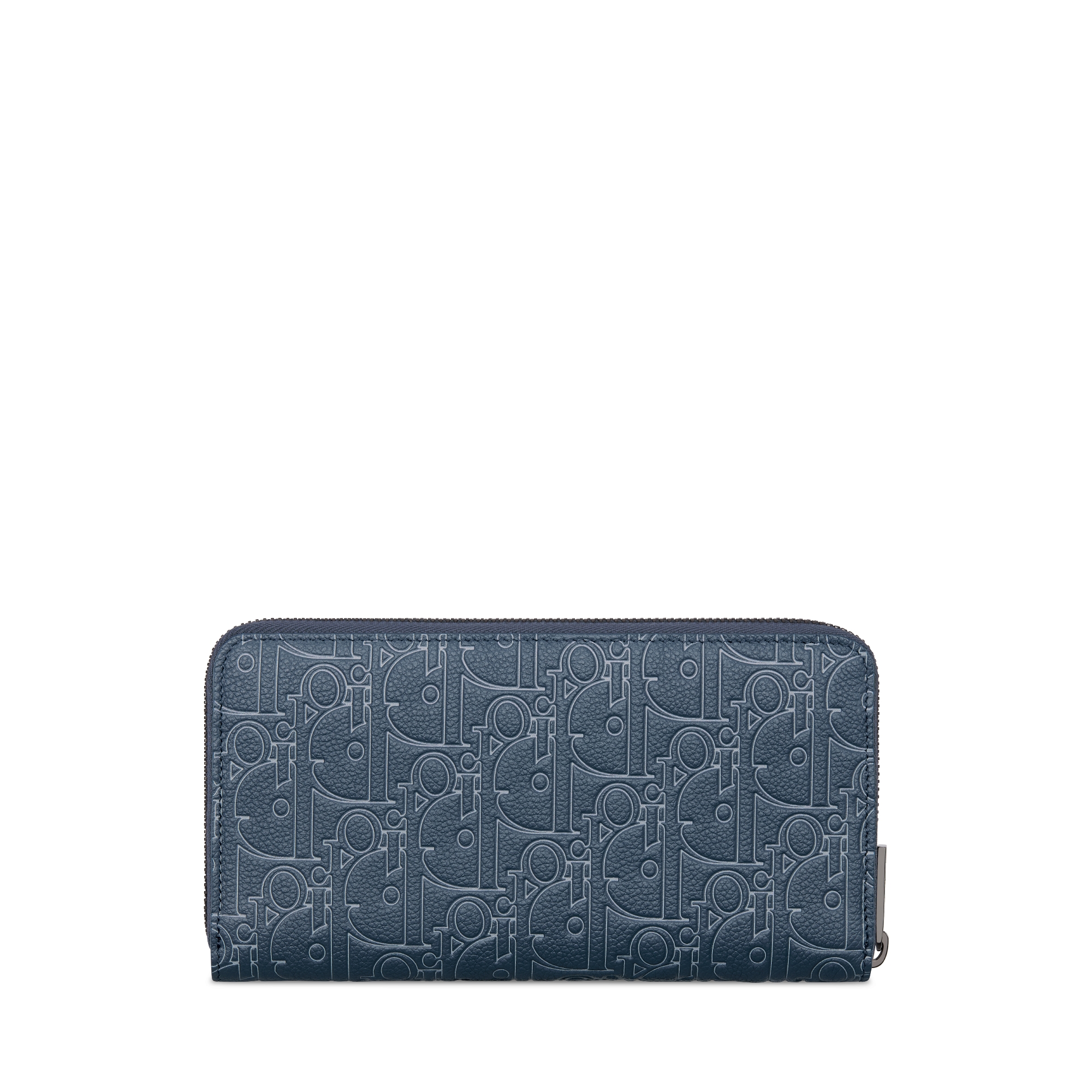 長型拉鏈銀包 海軍藍 Dior Gravity Outline 皮革 E08