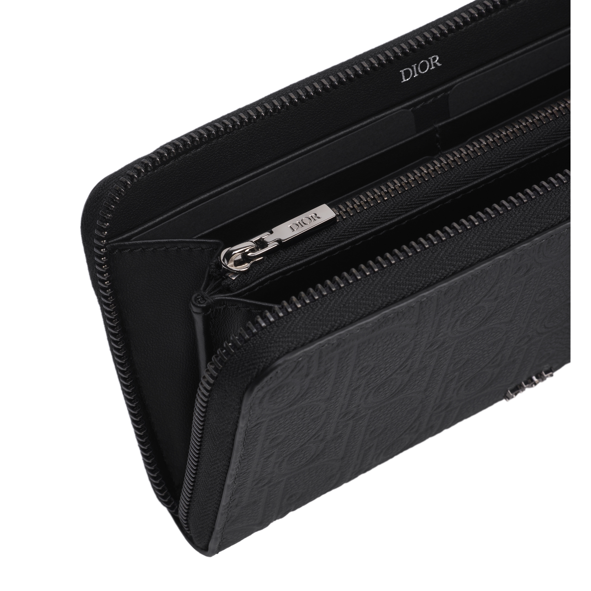 Zipped Long Wallet Black Dior Gravity Leather E07
