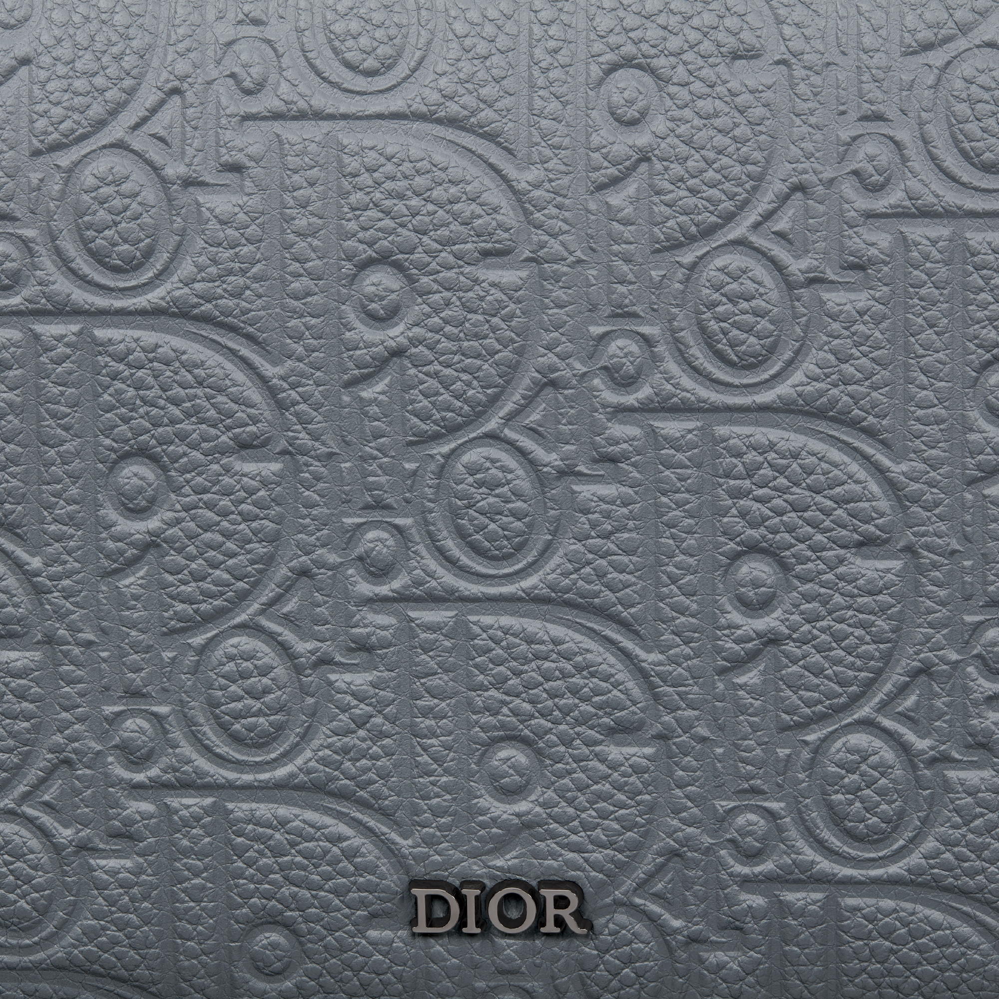 Langes Portemonnaie mit Reißverschluss Dior Gravity Leder in sattem Grau E09