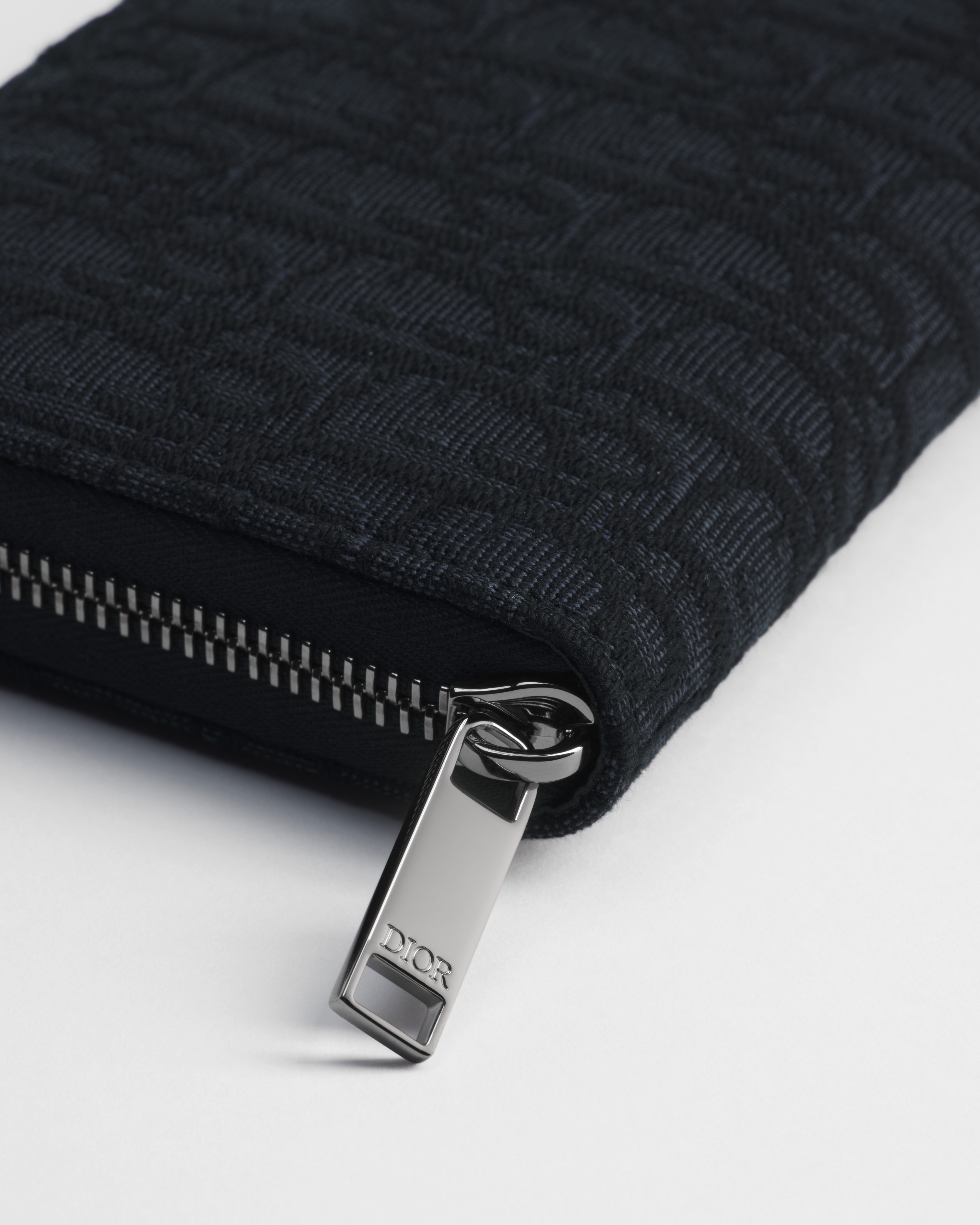 Zipped Long Wallet Black Dior Oblique Jacquard E10