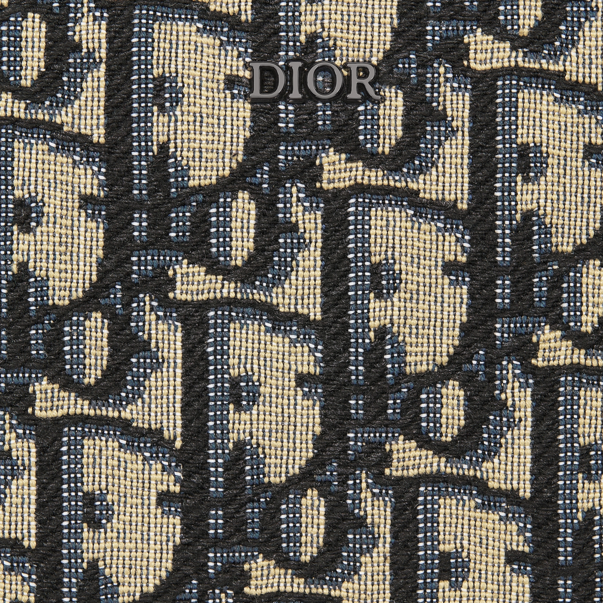 지퍼 장지갑 베이지 & 블랙 Dior Oblique 자카드 E09