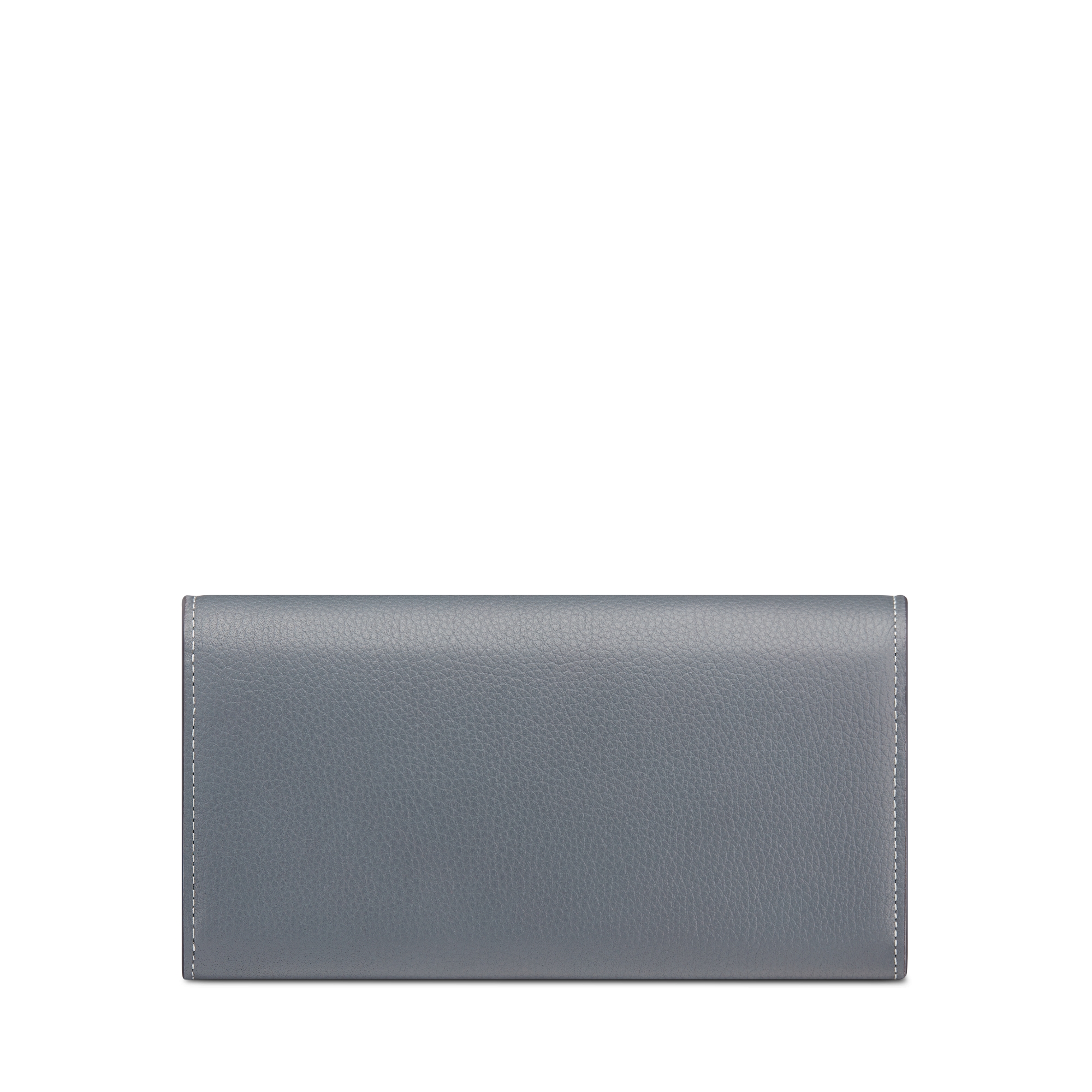 CD Icon Long Flap Wallet Deep Gray Grained Calfskin E08