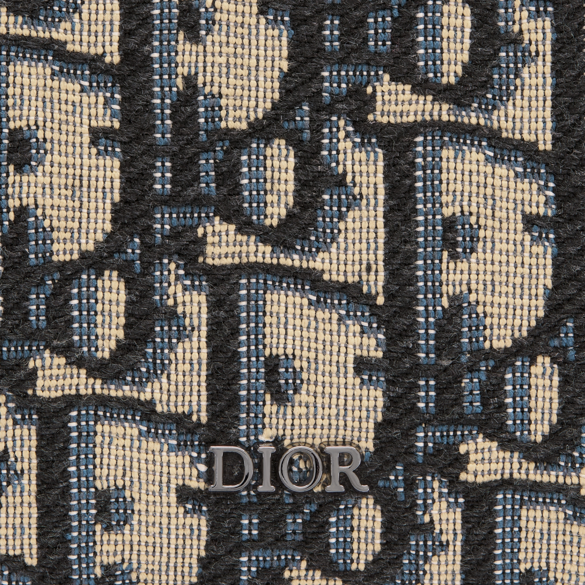 Portemonnaie mit Reißverschluss Dior Oblique Jacquard in Beige und Schwarz E09