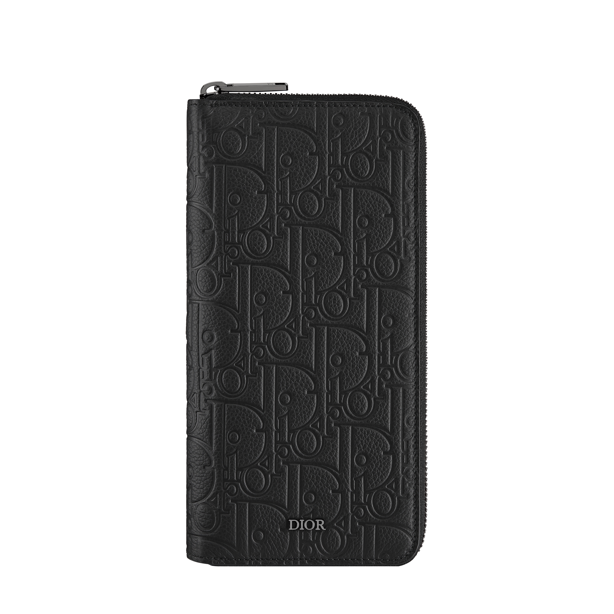 Vertical Long Zipped Wallet Black Dior Gravity Leather | DIOR