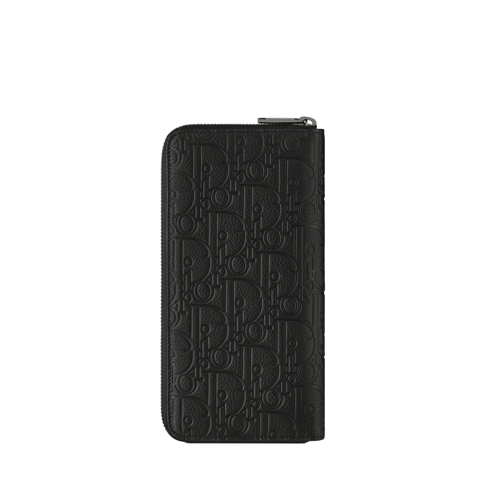 버티컬 롱 지퍼 지갑 블랙 Dior Gravity 가죽 E08