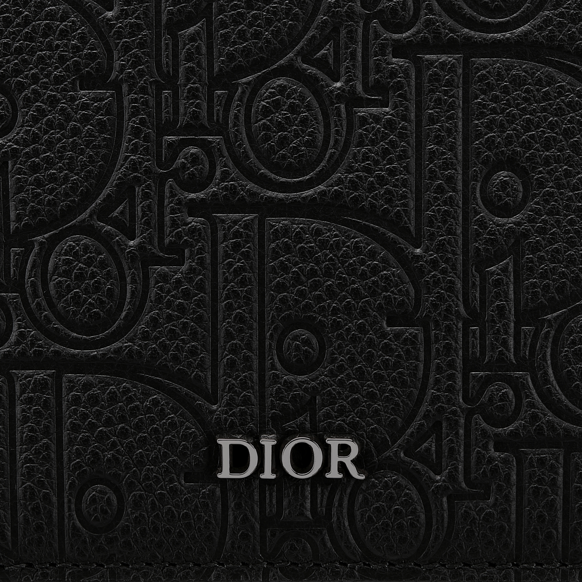 버티컬 롱 지퍼 지갑 블랙 Dior Gravity 가죽 E09