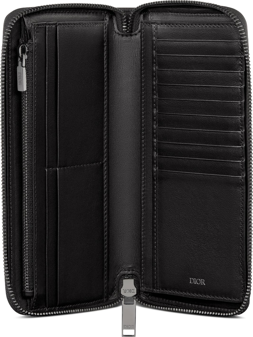Vertical Long Zipped Wallet Unfolded view