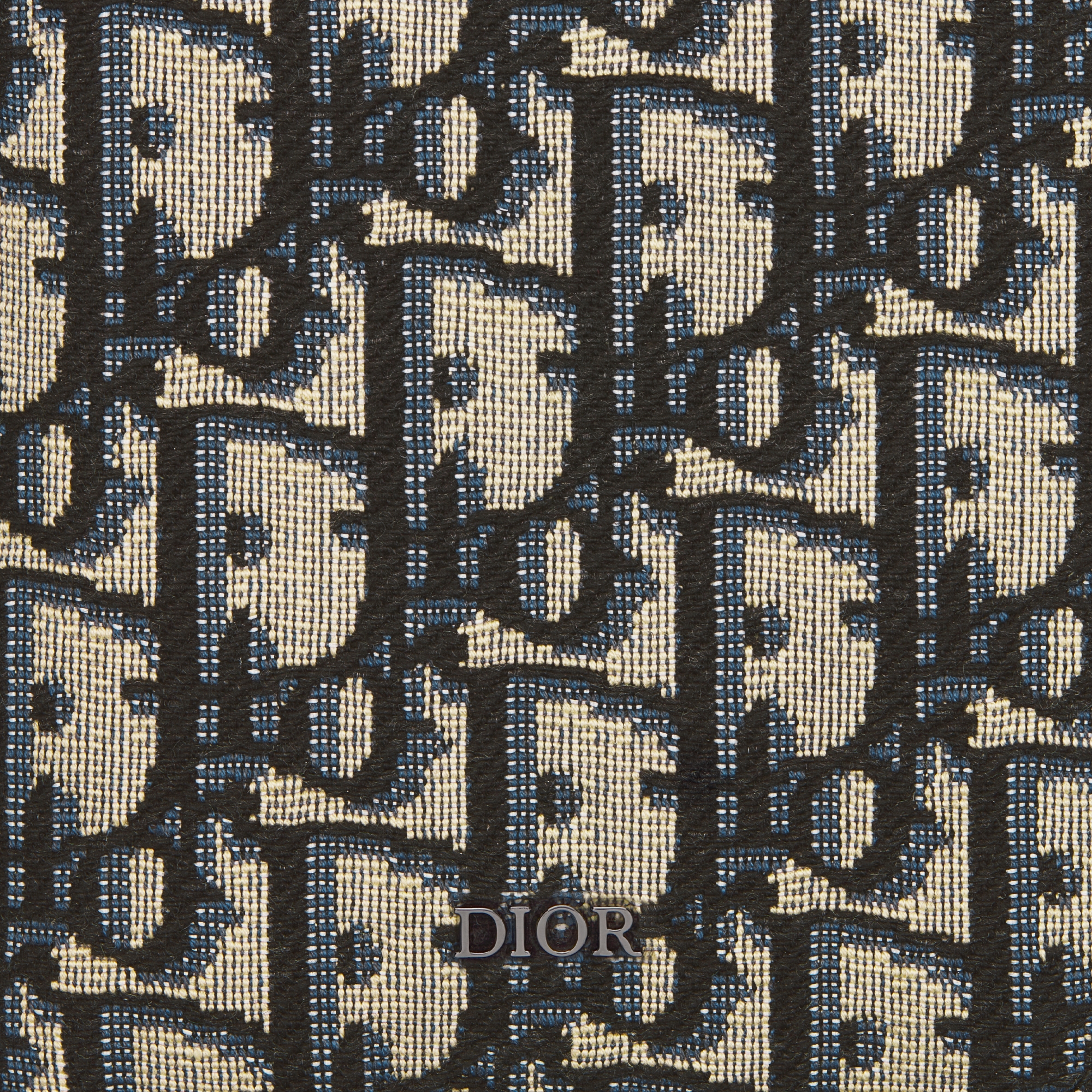 Langes Portemonnaie mit Reißverschluss im Hochformat Dior Oblique Jacquard in Beige und Schwarz E09
