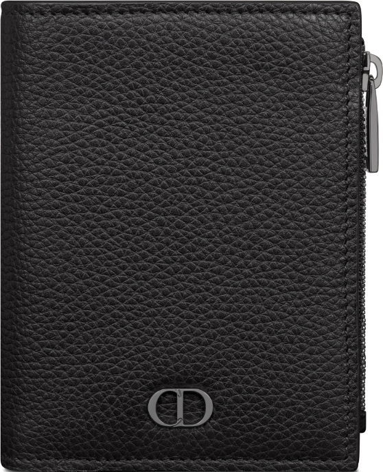 Vertical Compact Card Holder Black Dior Gravity Leather DIOR