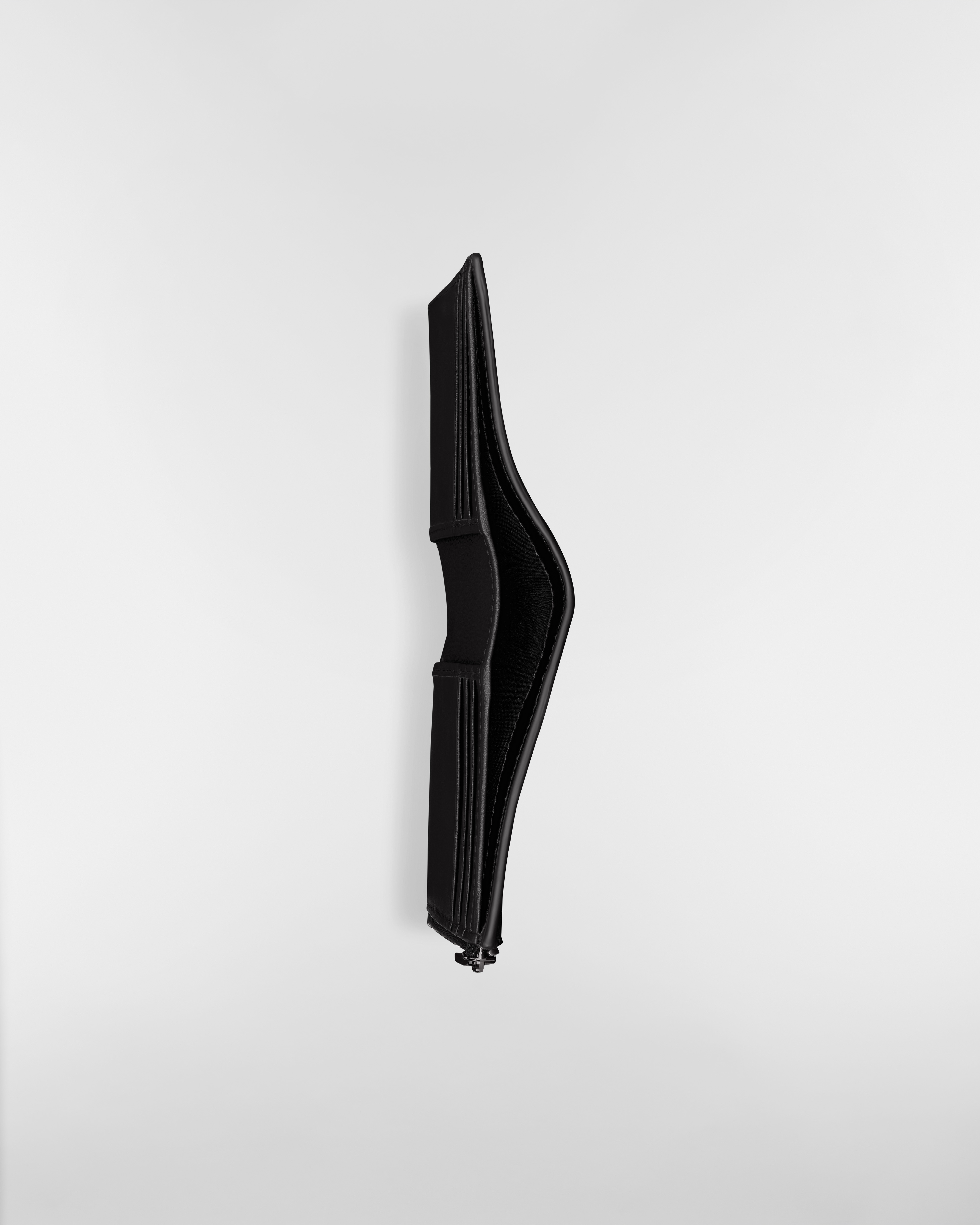 Porte-cartes compact vertical CD Icon Cuir de veau grainé noir E06