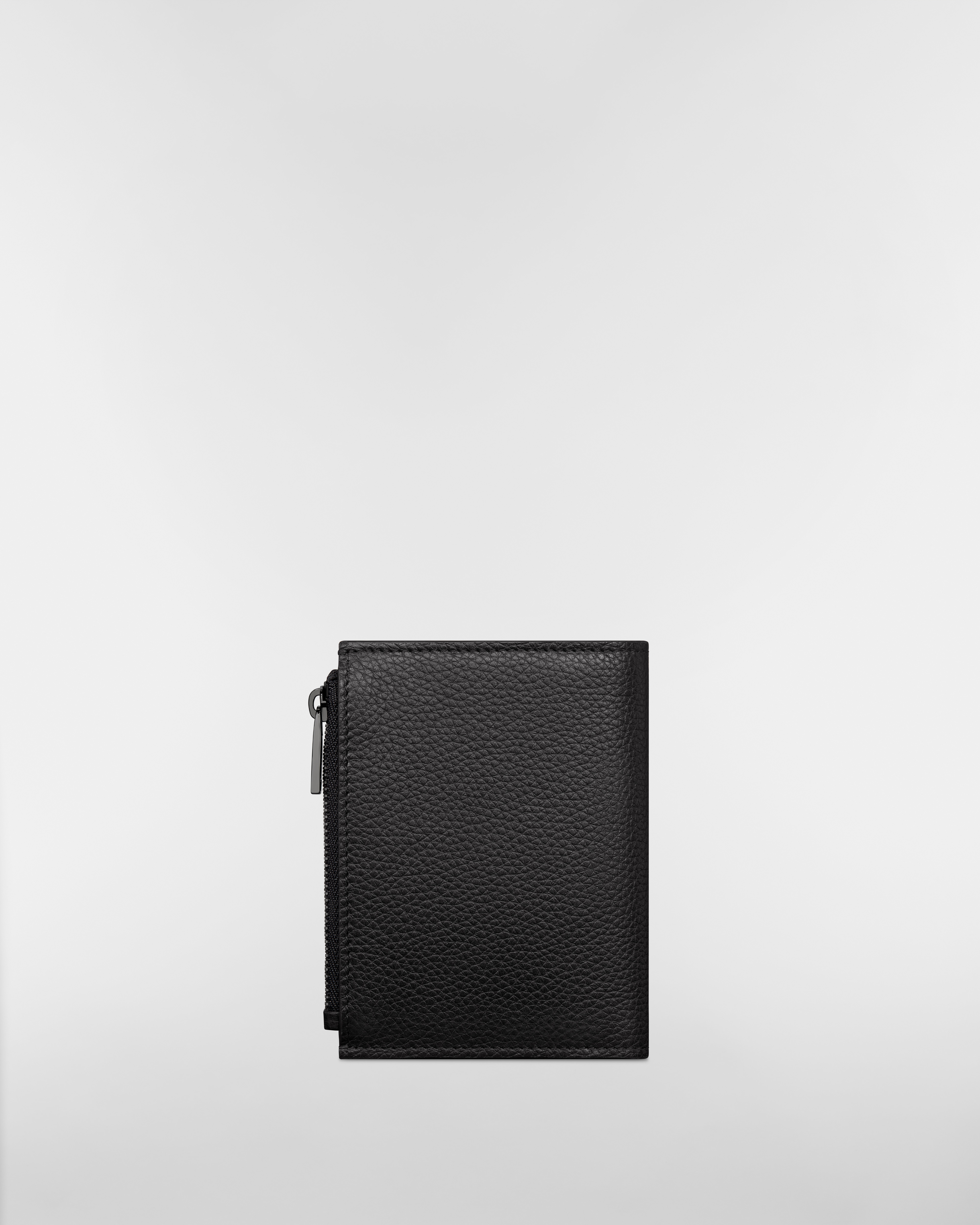 Porte-cartes compact vertical CD Icon Cuir de veau grainé noir E08