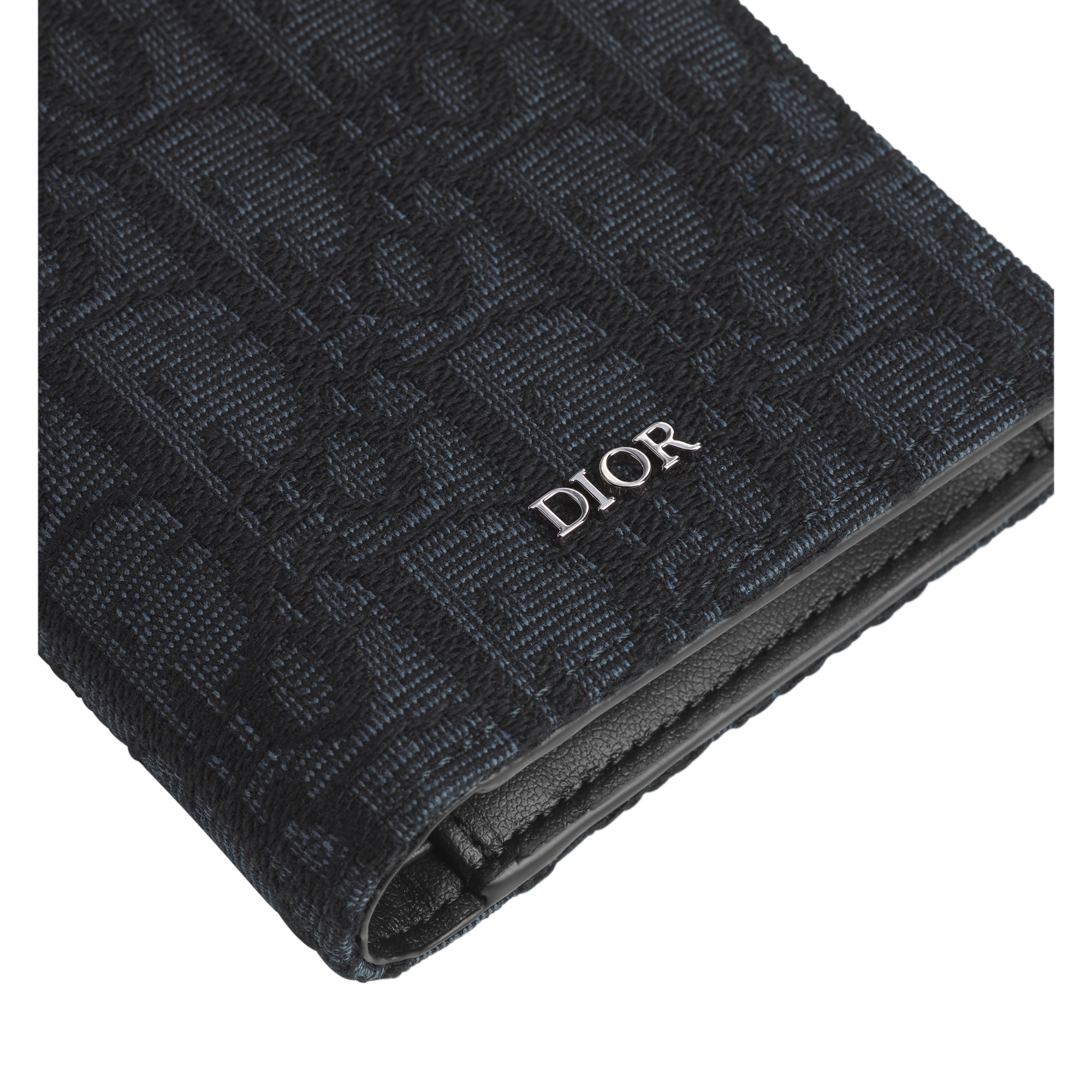 Bifold Wallet Black Dior Oblique Jacquard E09