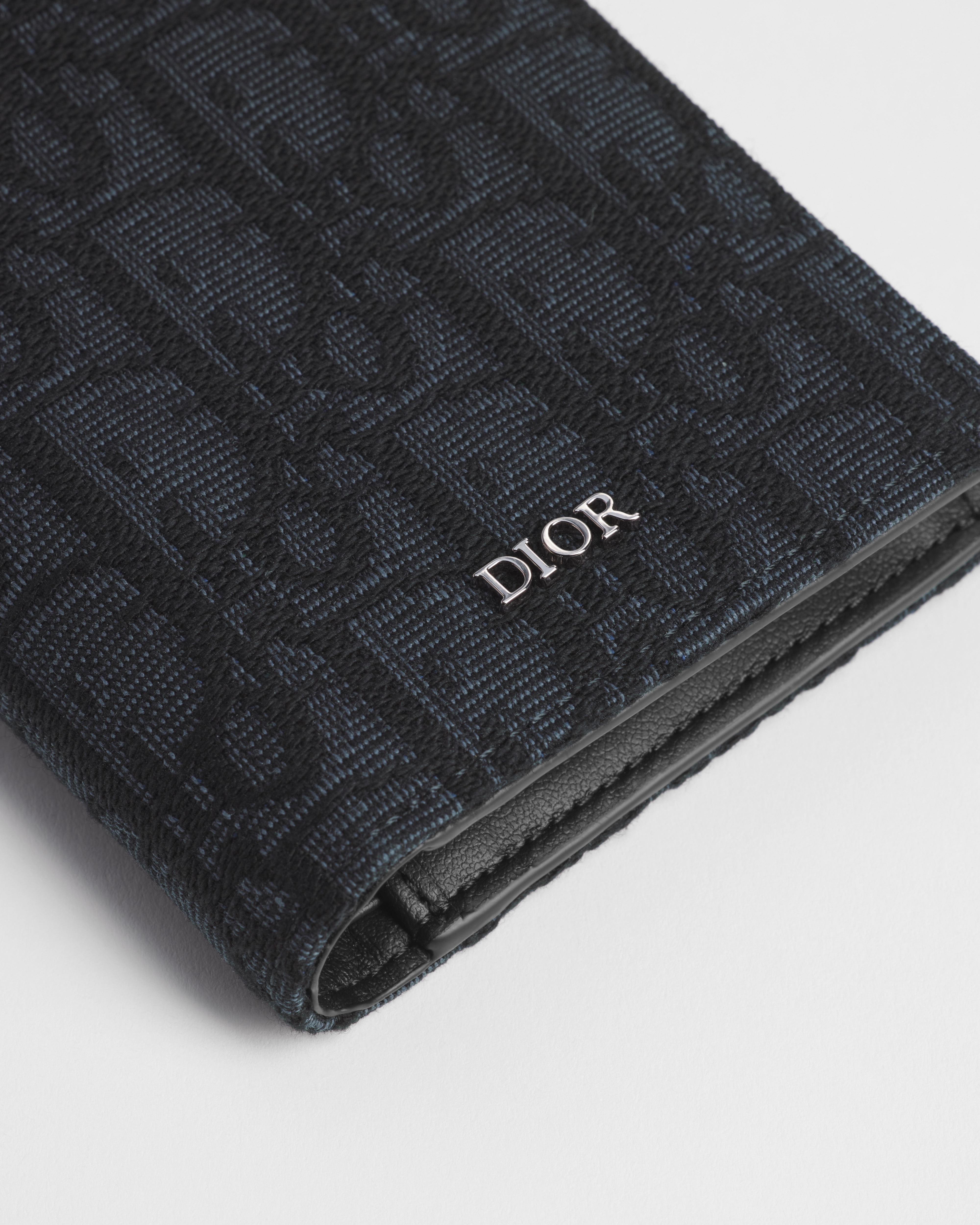 Bifold Wallet Black Dior Oblique Jacquard E09
