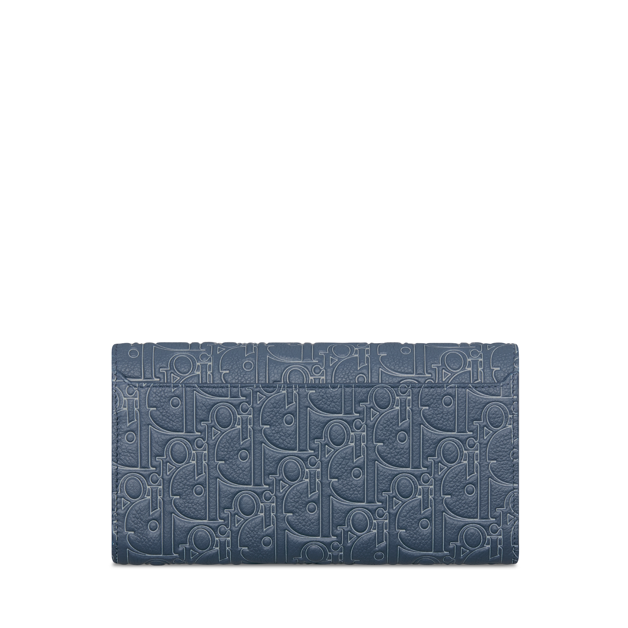 플랩 장지갑 네이비 블루 Dior Gravity Outline 가죽 E08