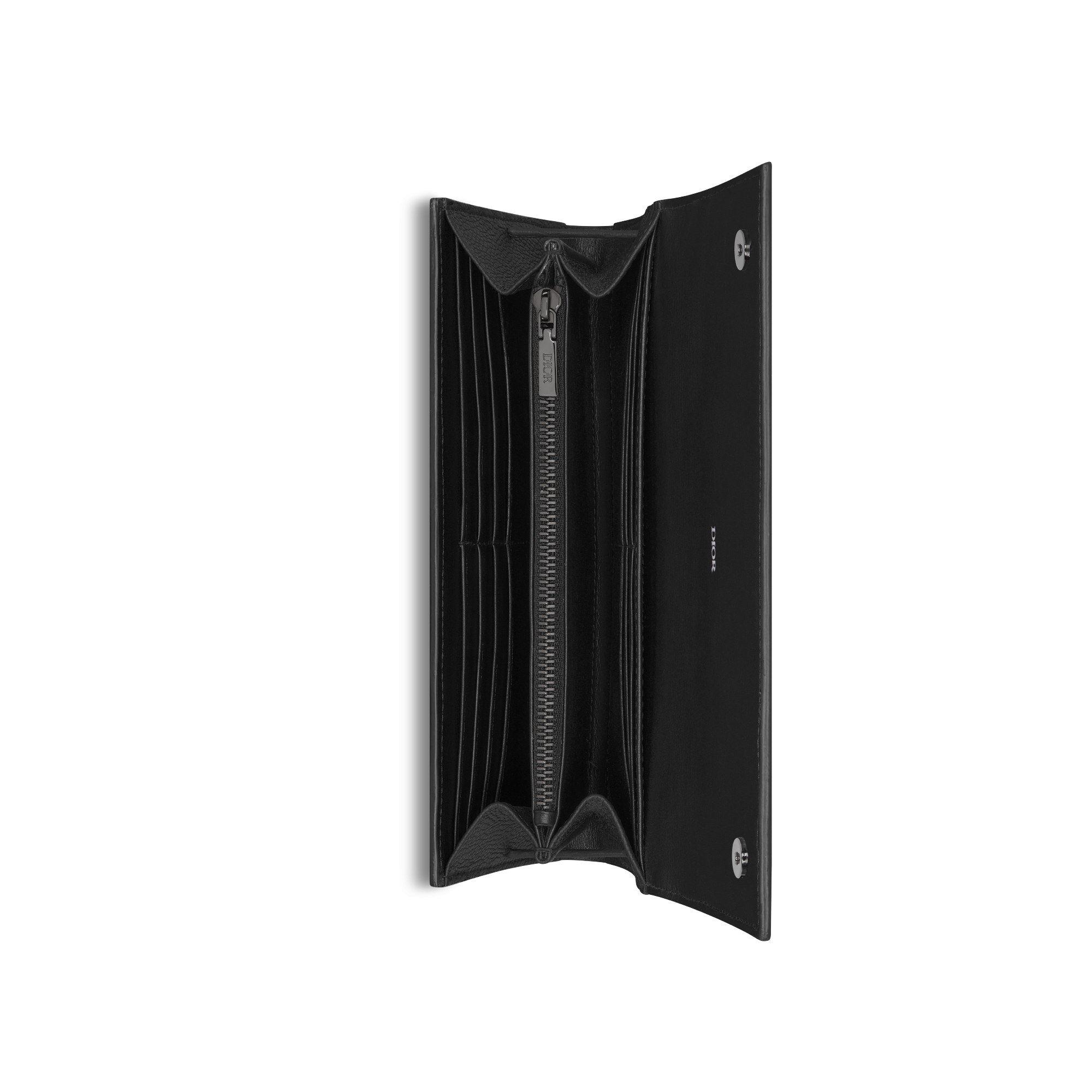 Langes Portemonnaie mit Umschlagklappe Dior Gravity Leder in Schwarz E06