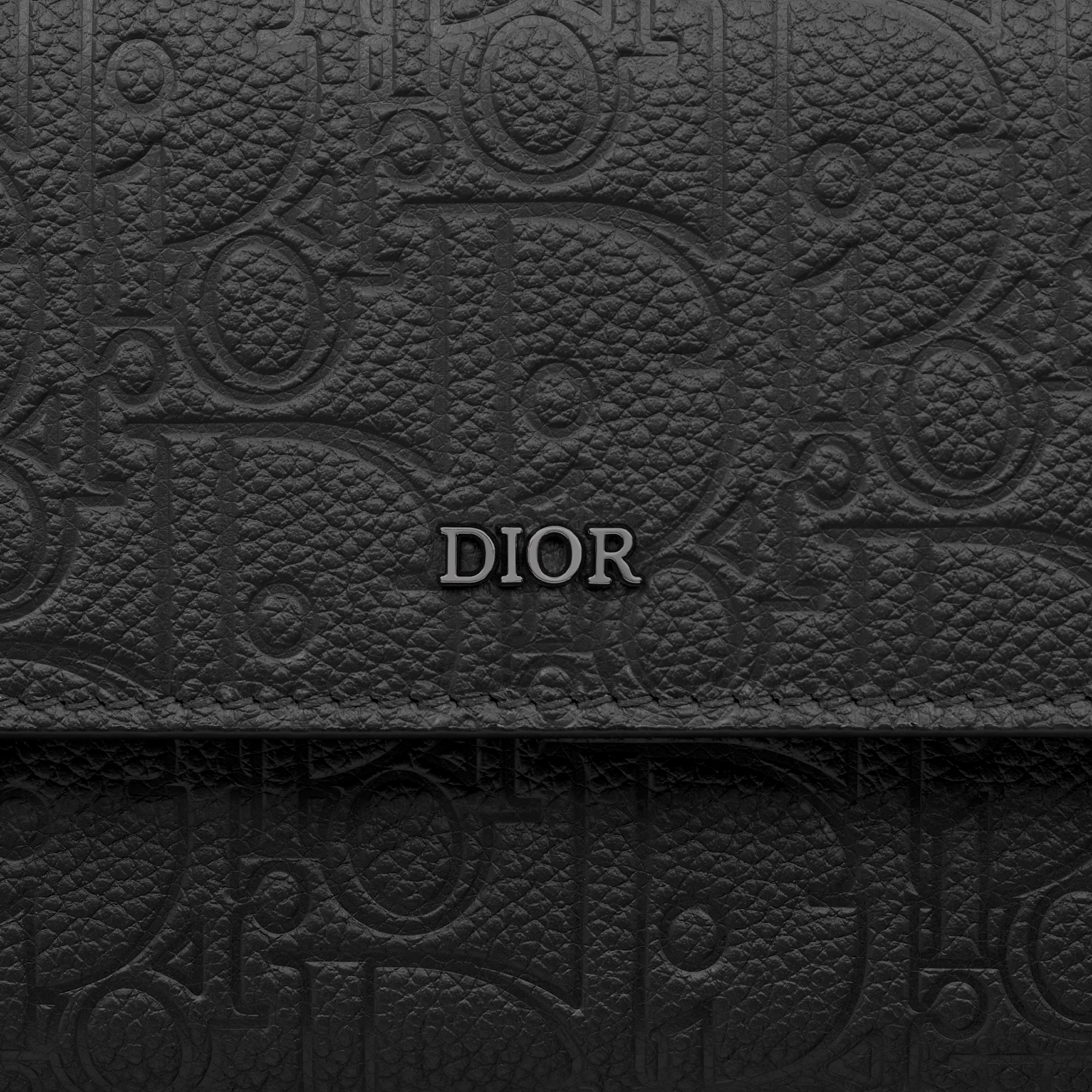 Langes Portemonnaie mit Umschlagklappe Dior Gravity Leder in Schwarz E09
