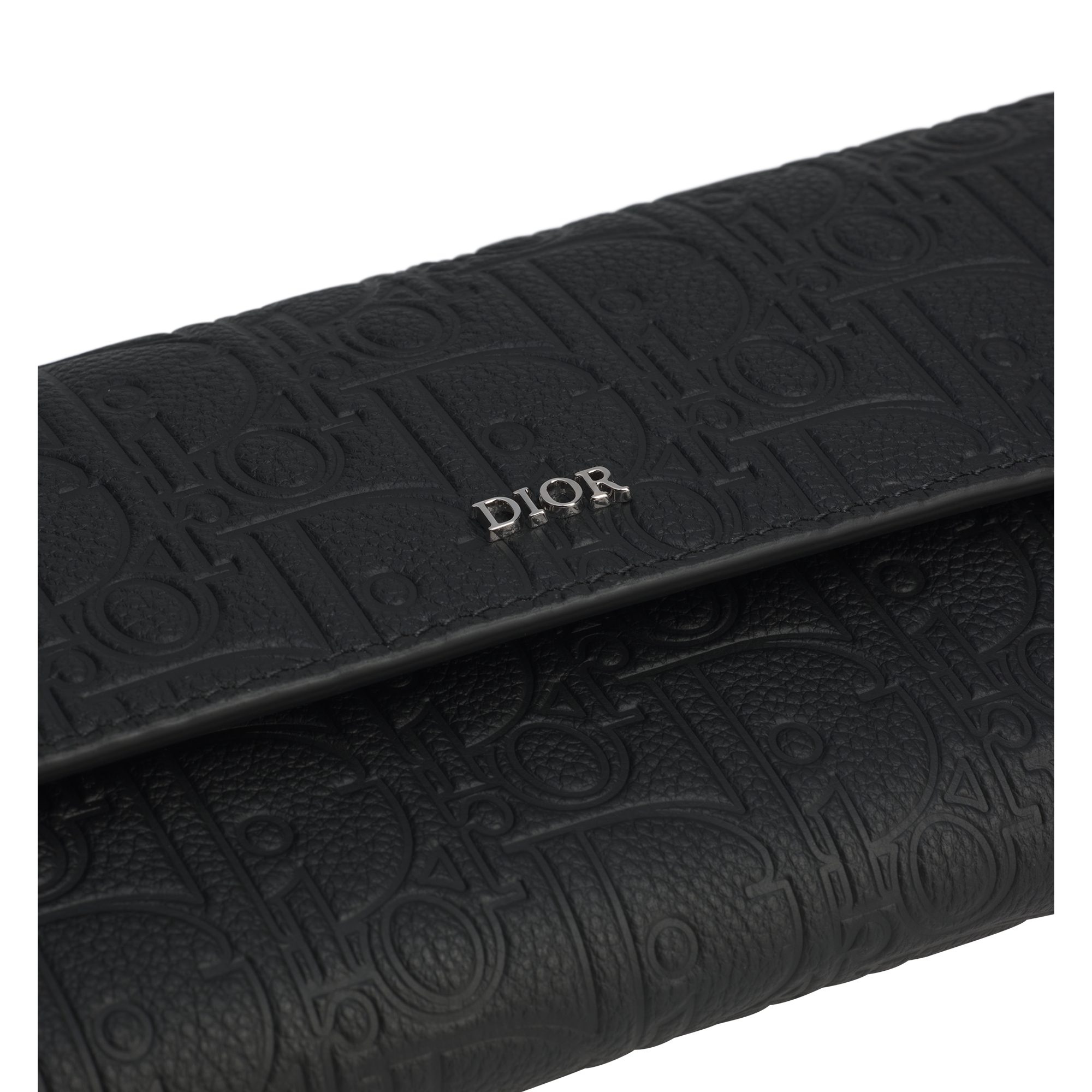 Long Flap Wallet Black Dior Gravity Leather E10