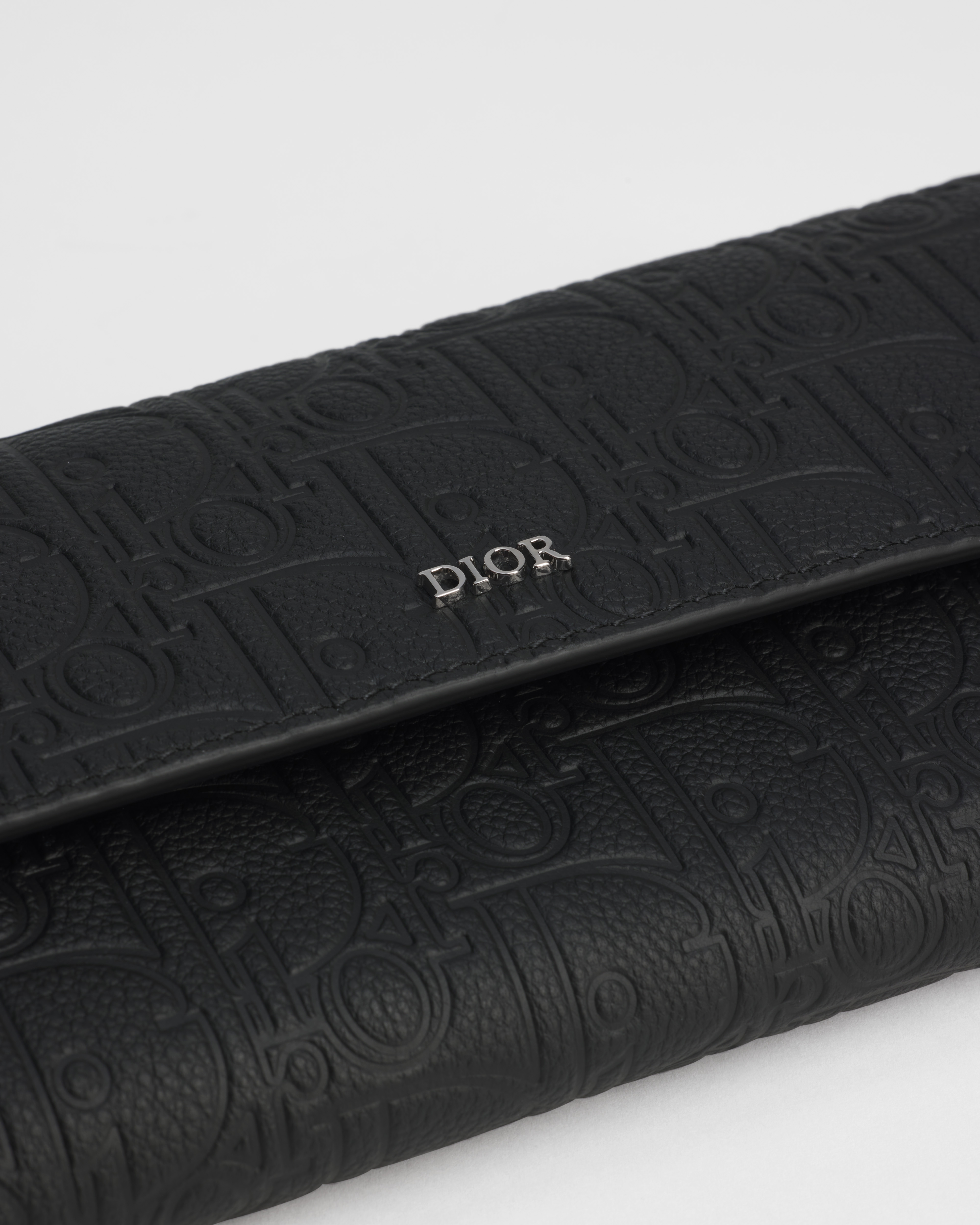 Portefeuille long à rabat Cuir Dior Gravity noir E10