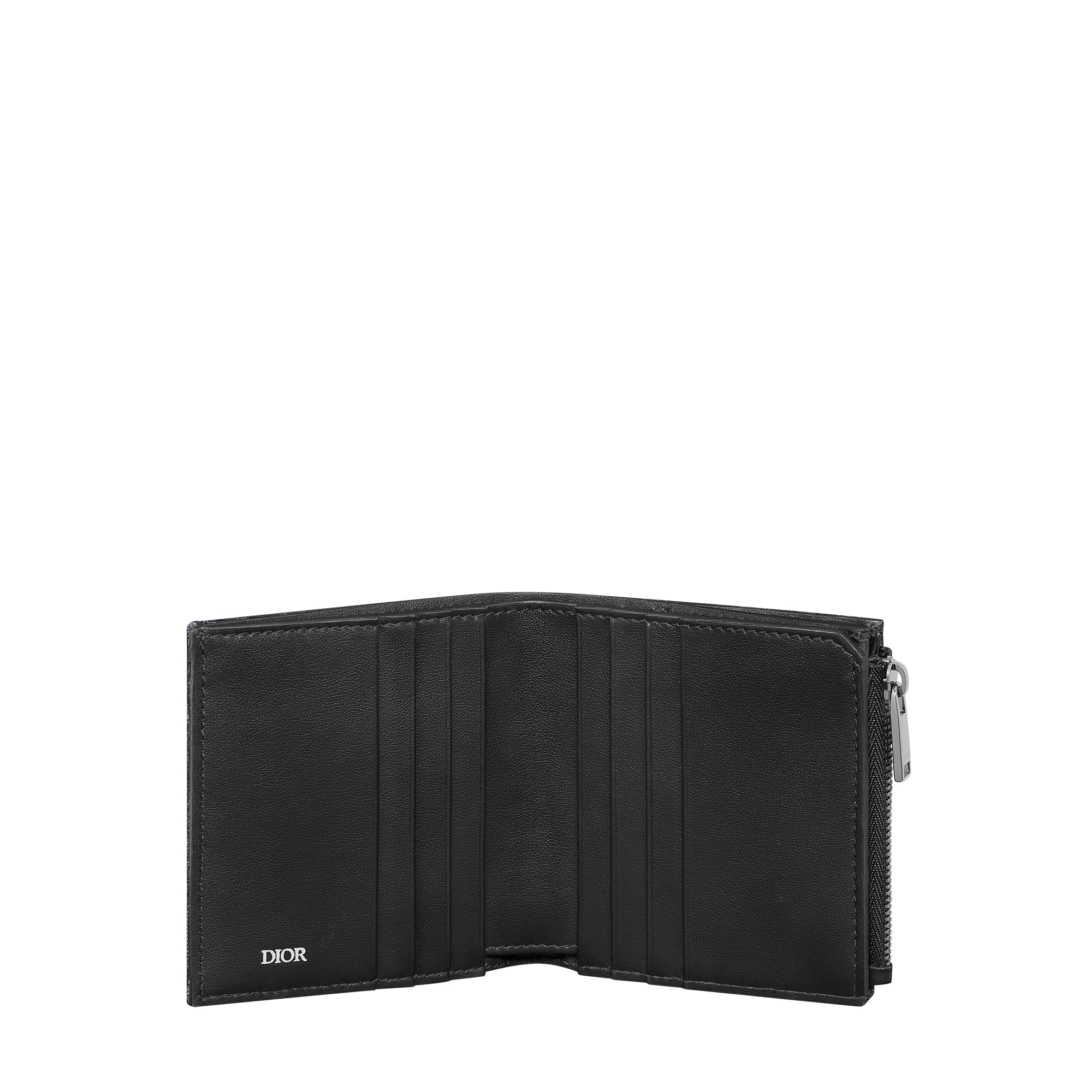 Bifold Wallet Black Dior Oblique Jacquard E07