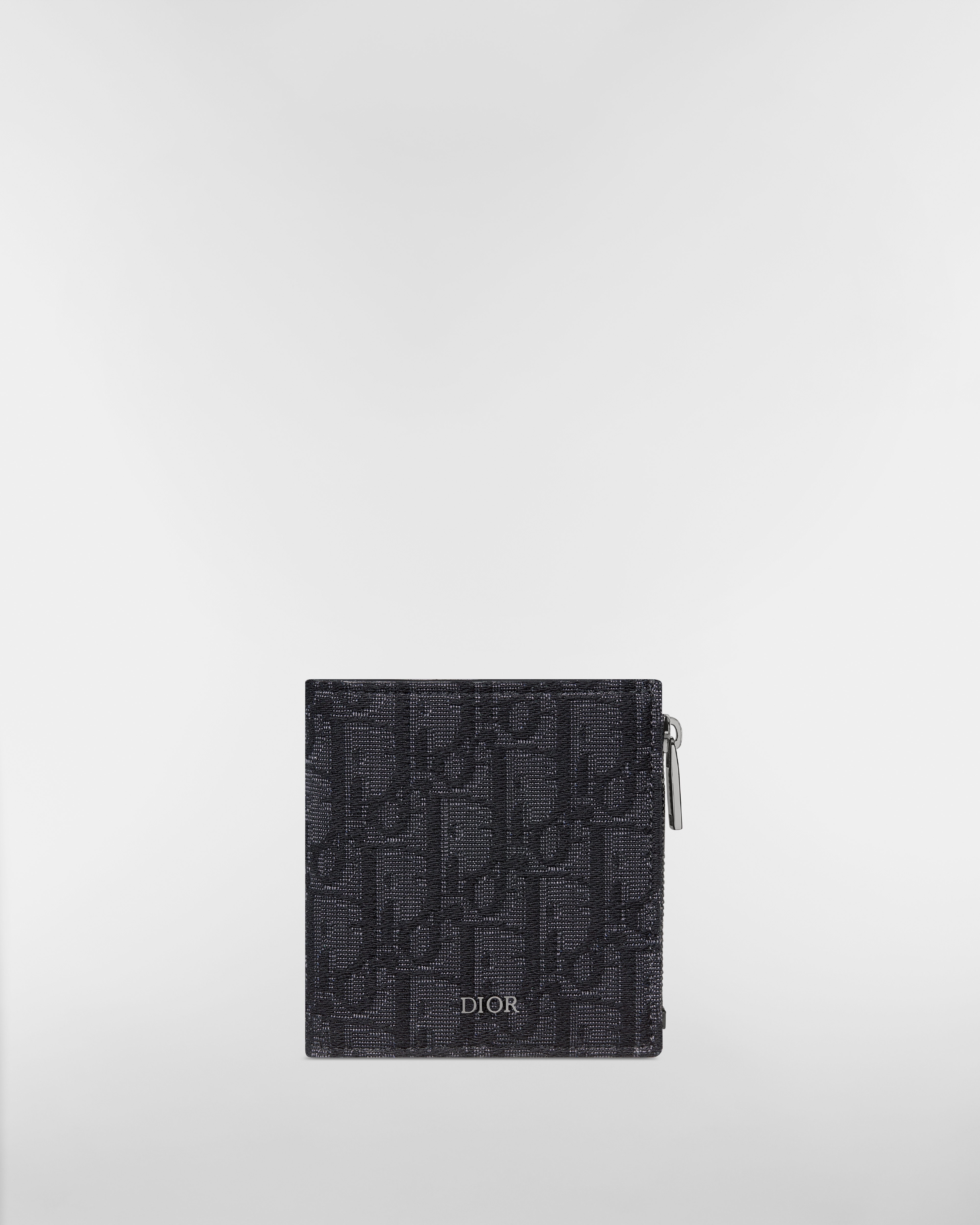 Bifold Wallet Black Dior Oblique Jacquard E01