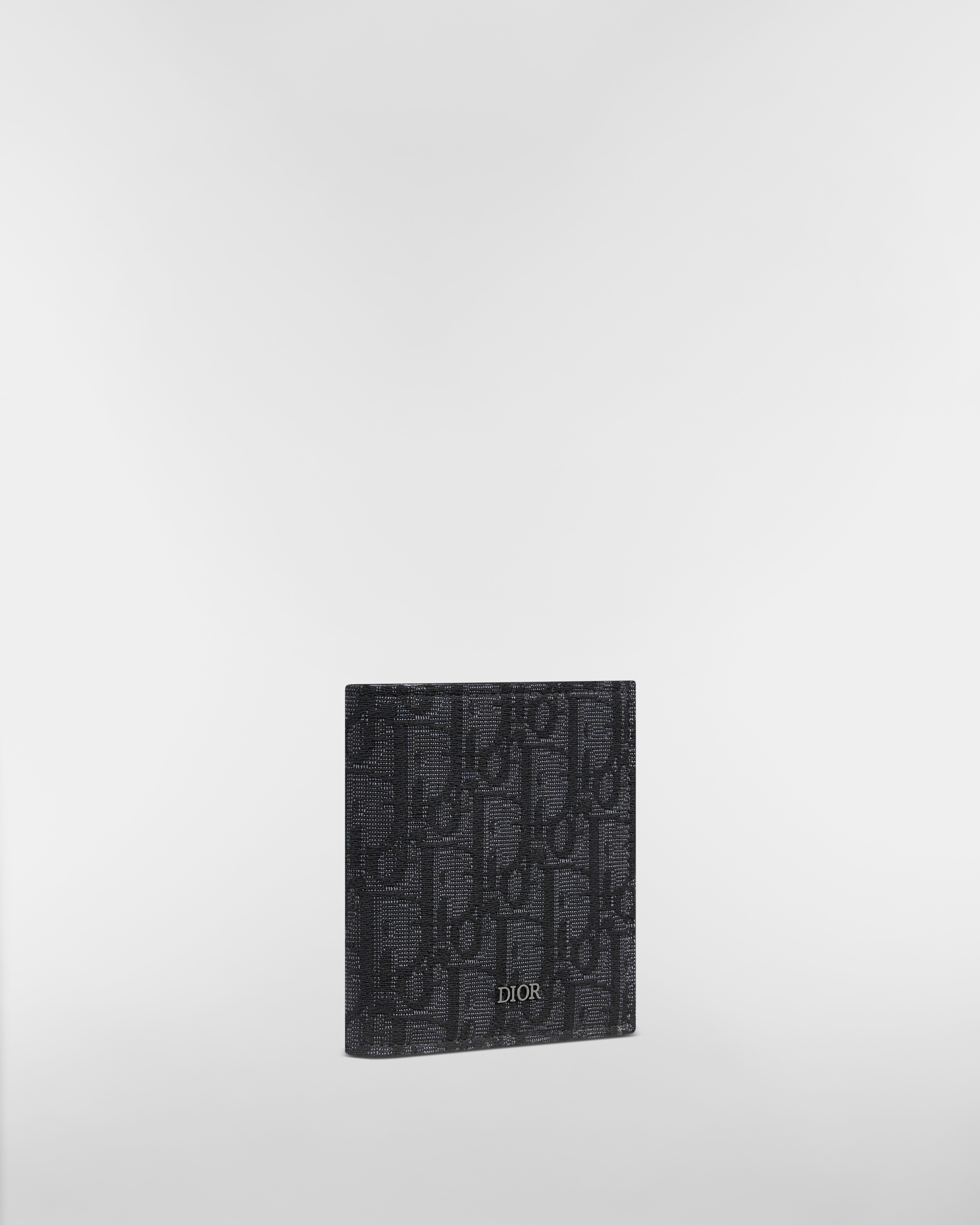 Bifold Wallet Black Dior Oblique Jacquard E03