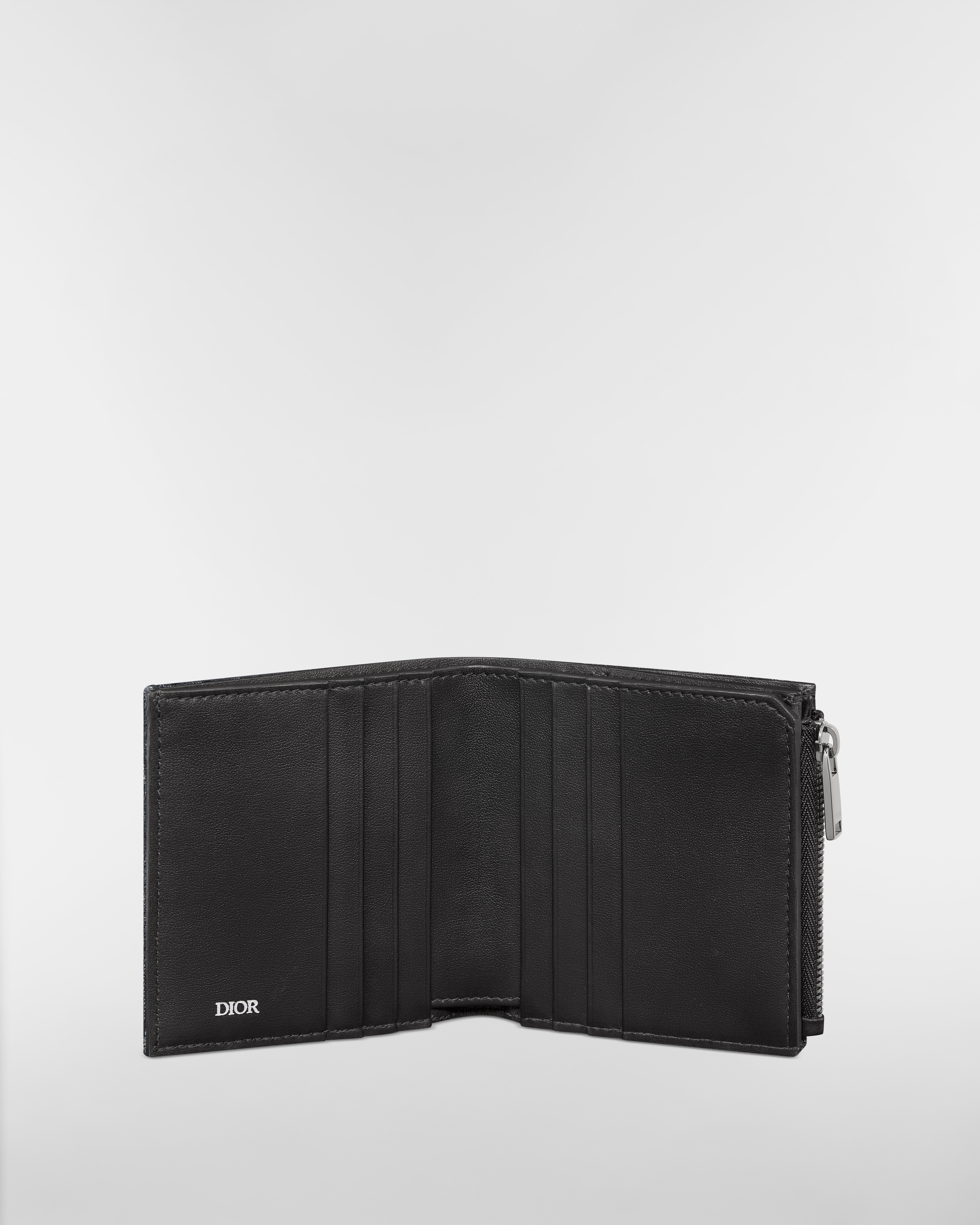 Bifold Wallet Black Dior Oblique Jacquard E07