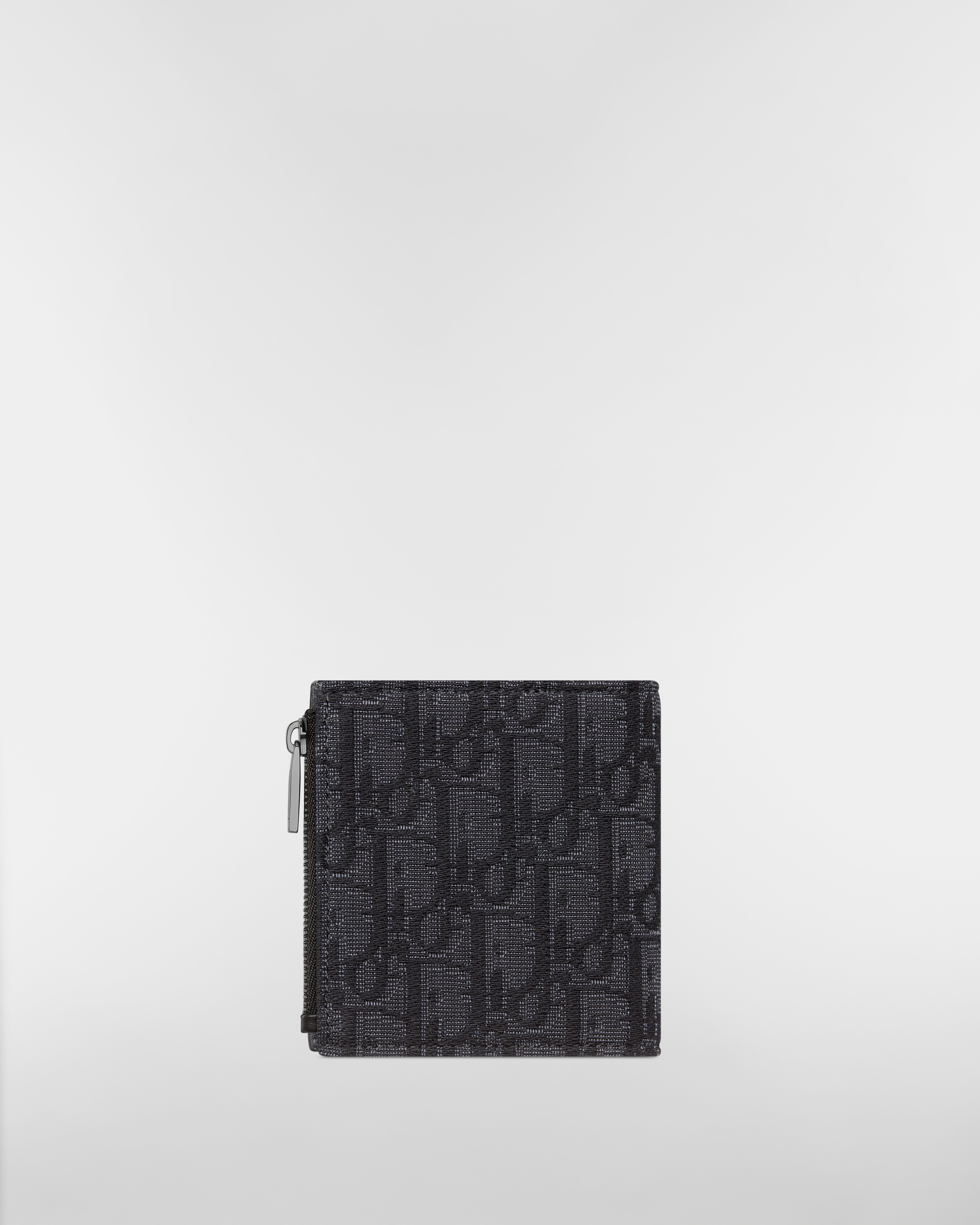Bifold Wallet Black Dior Oblique Jacquard E08