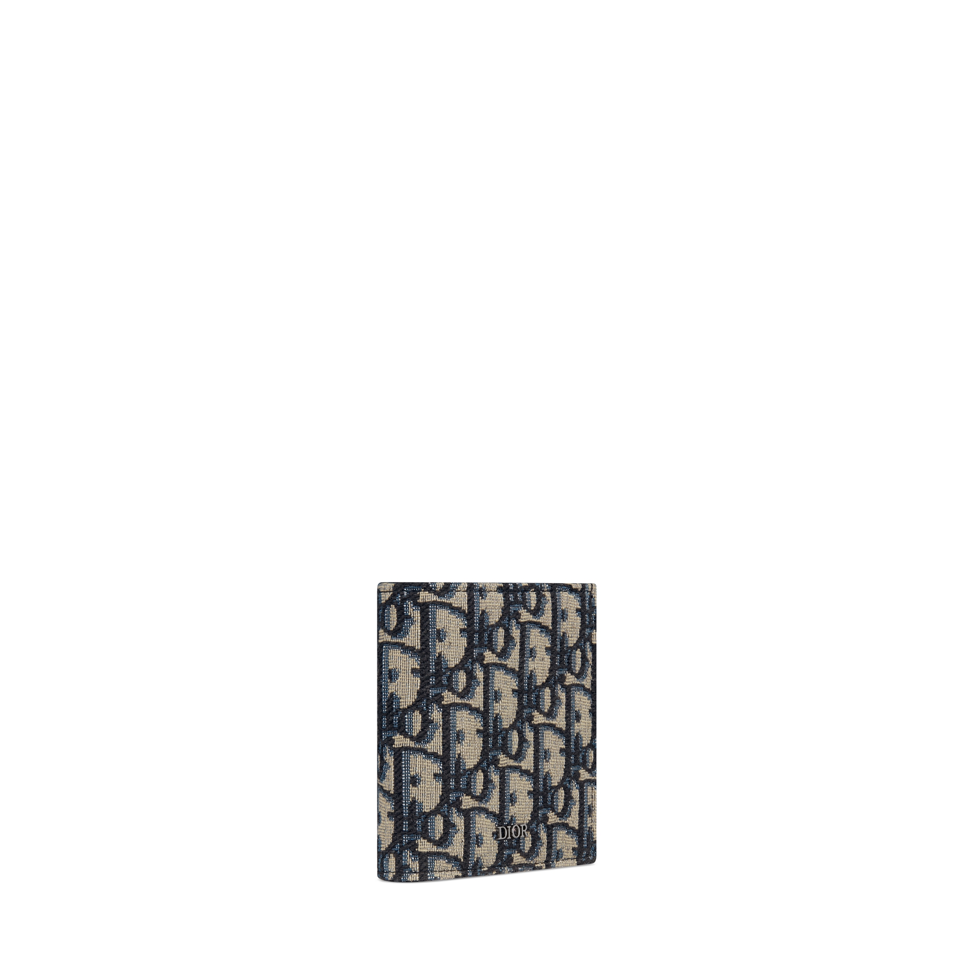 Bifold Wallet Beige and Black Dior Oblique Jacquard E03