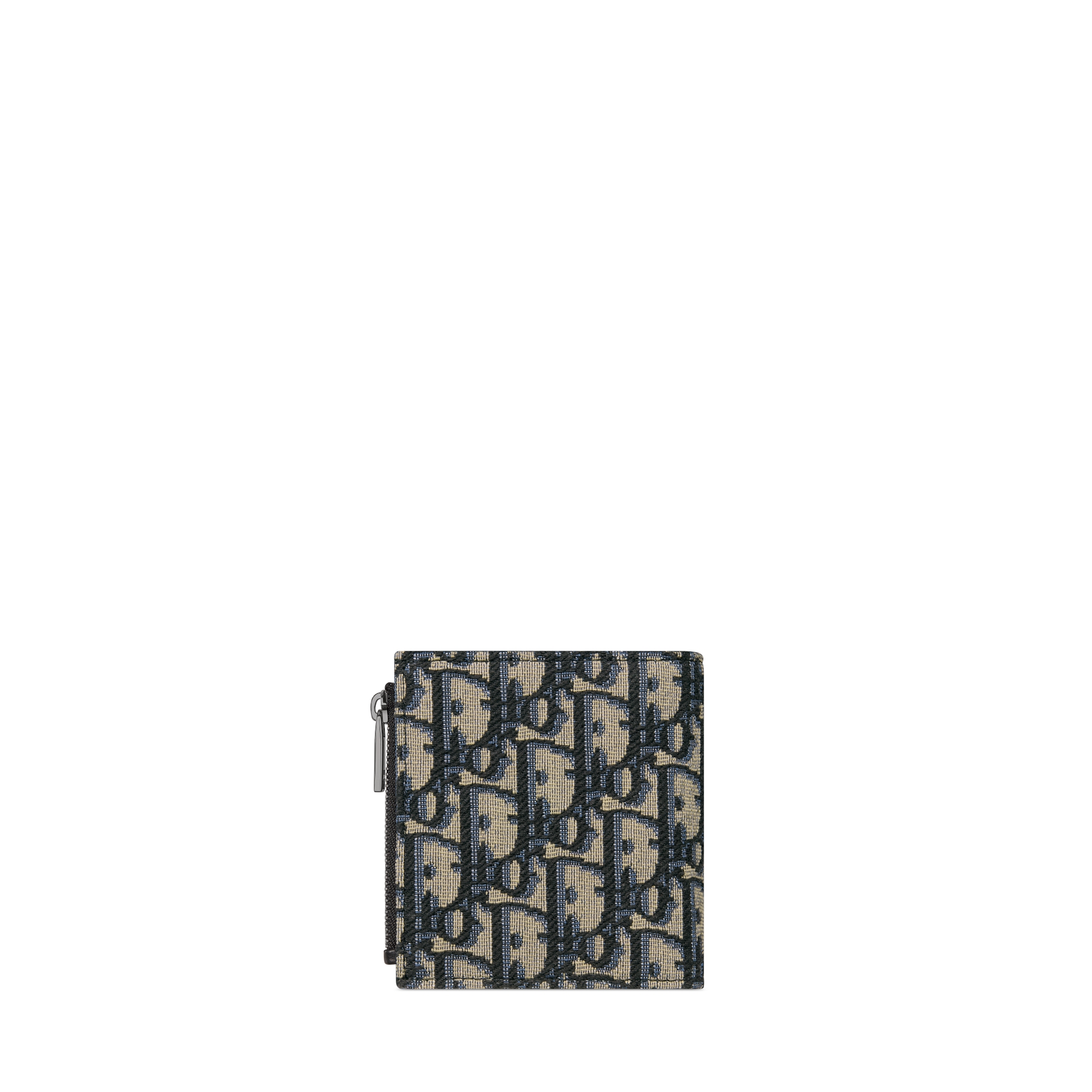Bifold Wallet Beige and Black Dior Oblique Jacquard E08