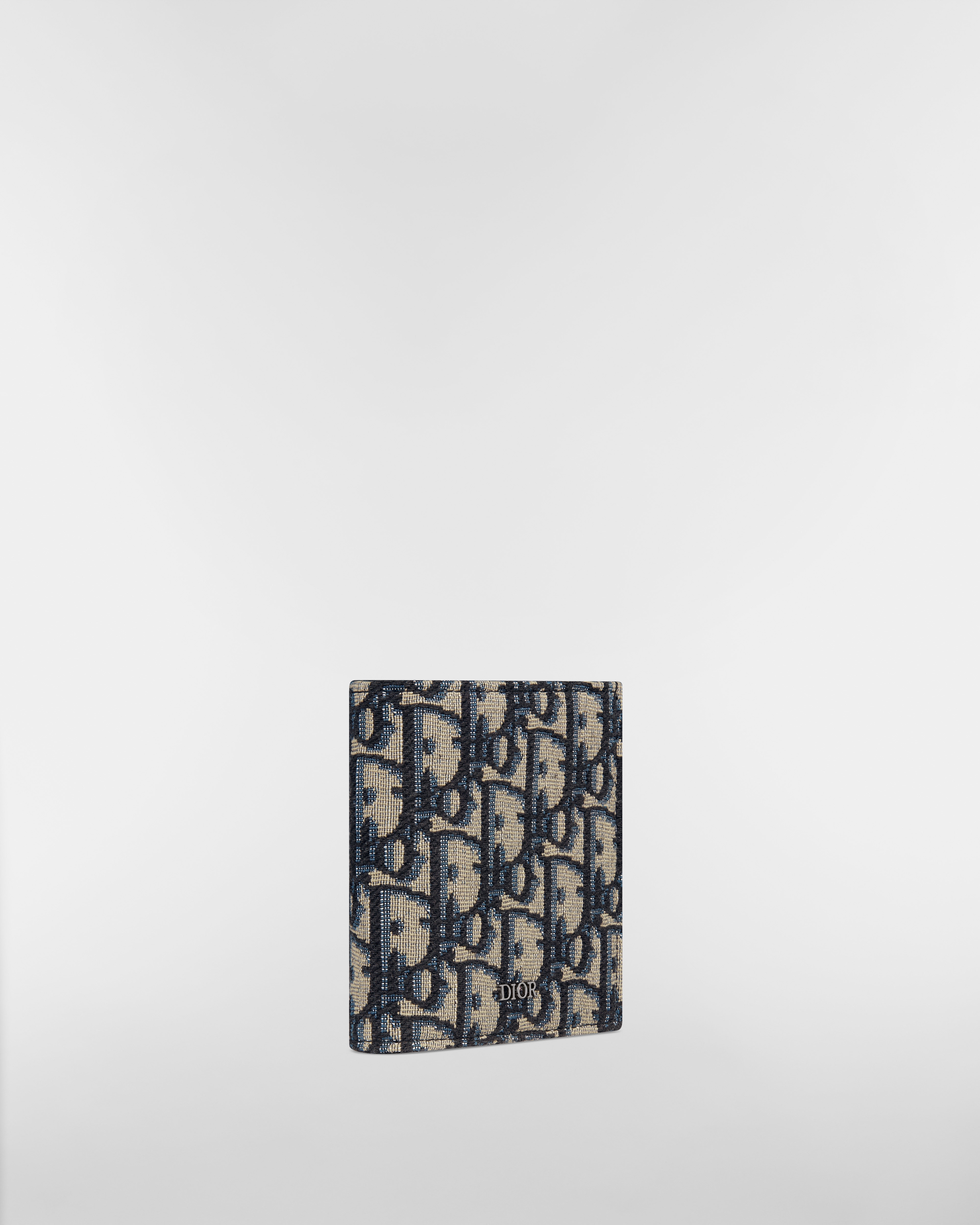 Bifold Wallet Beige and Black Dior Oblique Jacquard E03