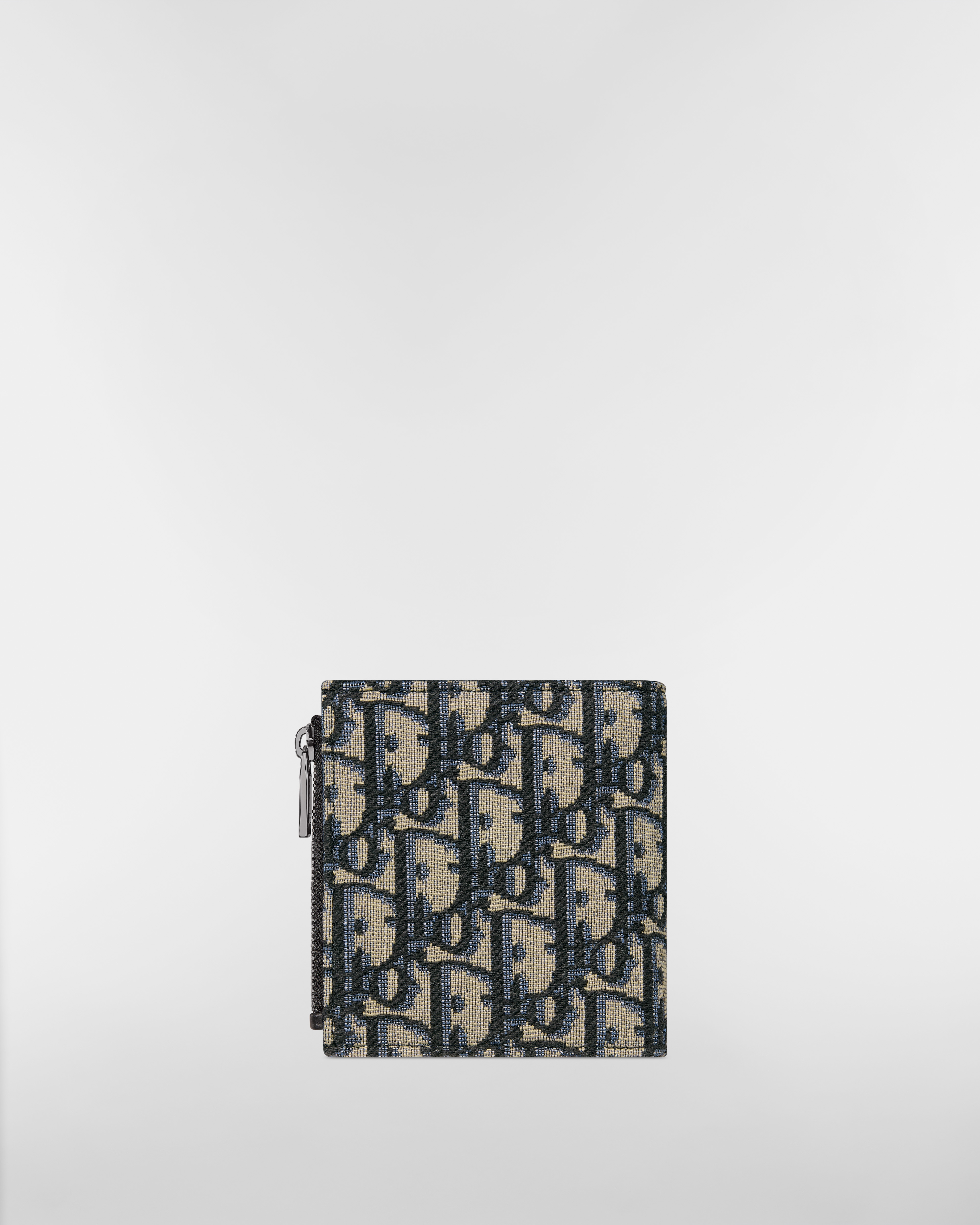Bifold Wallet Beige and Black Dior Oblique Jacquard E08